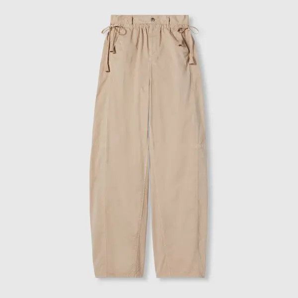 Gucci o1la5ras0526 Cotton Twill Pants With Tie Sides in Beige Size 32" / US 10 / IT 46 - 1 Thumbnail