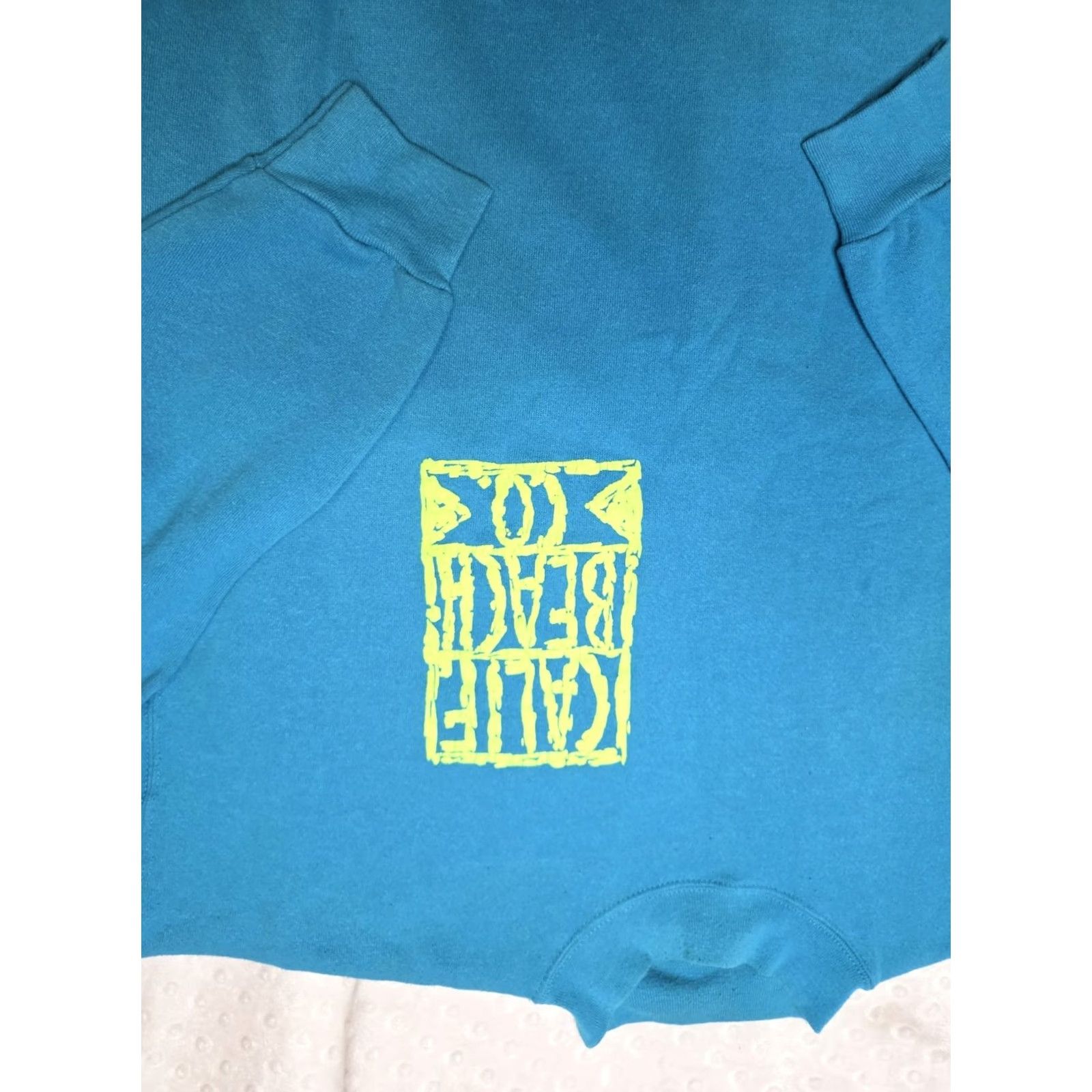 Tultex Tultex Sweatshirt Mens Large Teal California Beach Co. 80s Vintage Ski Graphic Pullover Knit Cotton Long Sleeve Logo 80s Theme Men’s Size L Size US L / EU 52-54 / 3 - 2 Thumbnail