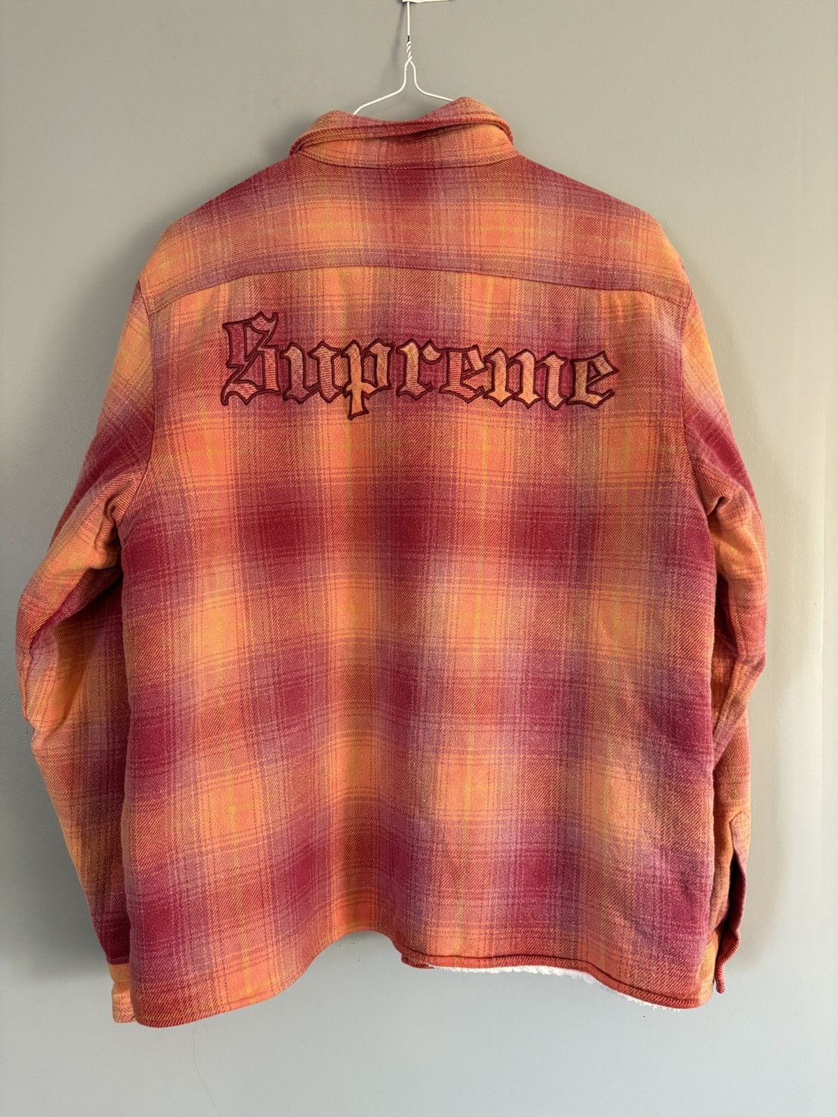Supreme Shearling Lined Flannel Shirt | Grailed