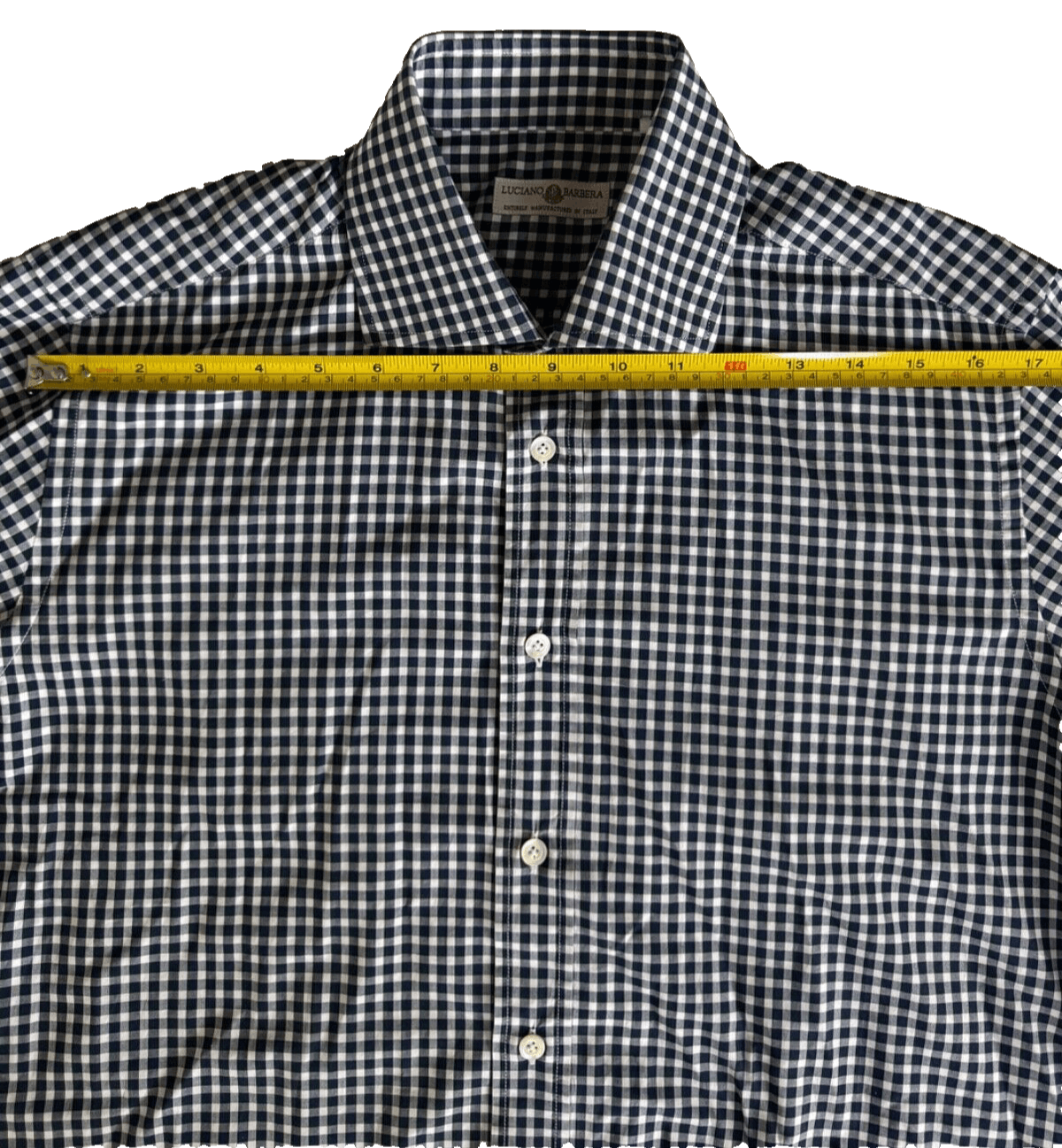 Luciano Barbera Luciano Barbera Men's M Blue Button Down Dress Shirt Gingham Size US M / EU 48-50 / 2 - 6 Thumbnail