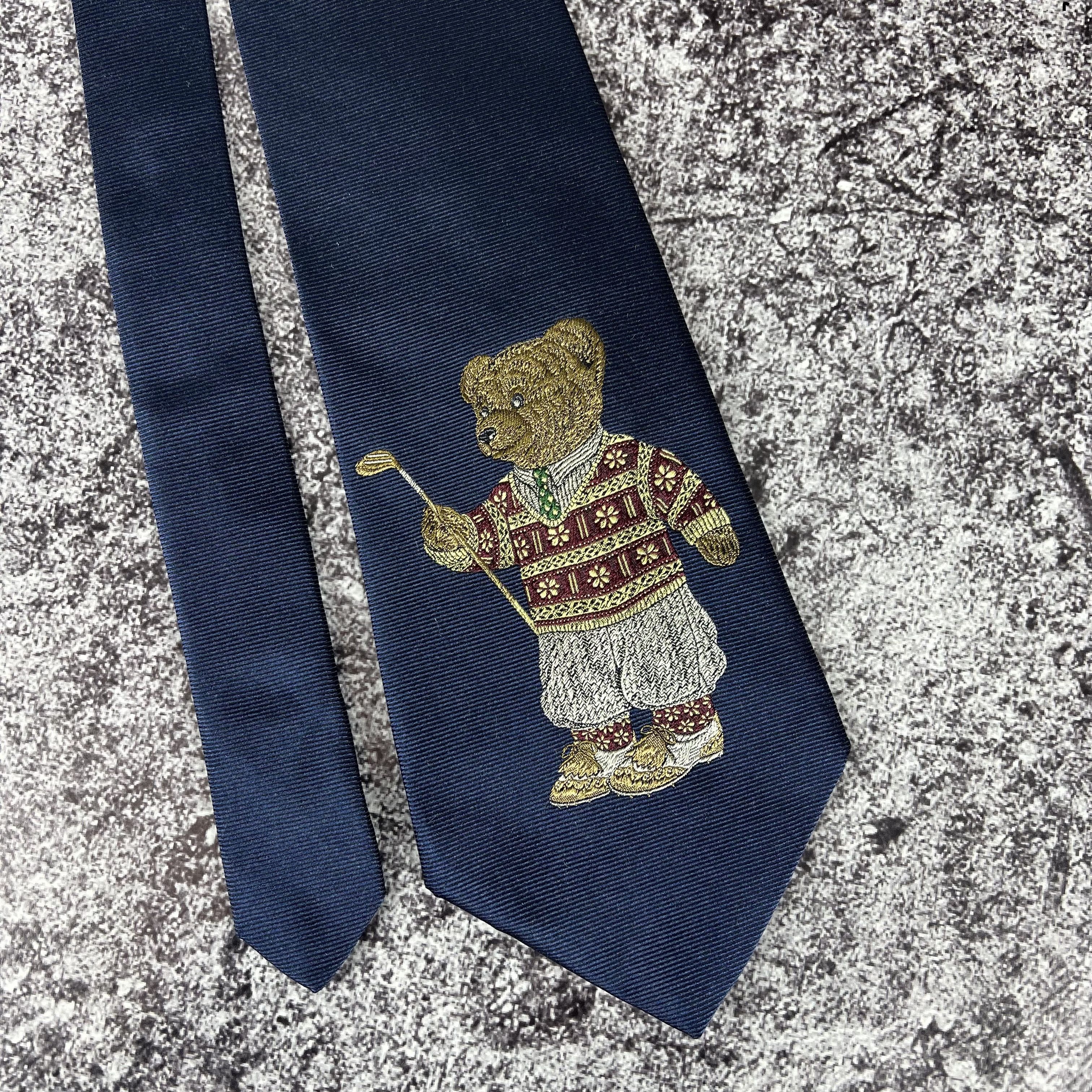 Pre-owned Polo Ralph Lauren T Teddy Tie 100% Silk Made In Germany