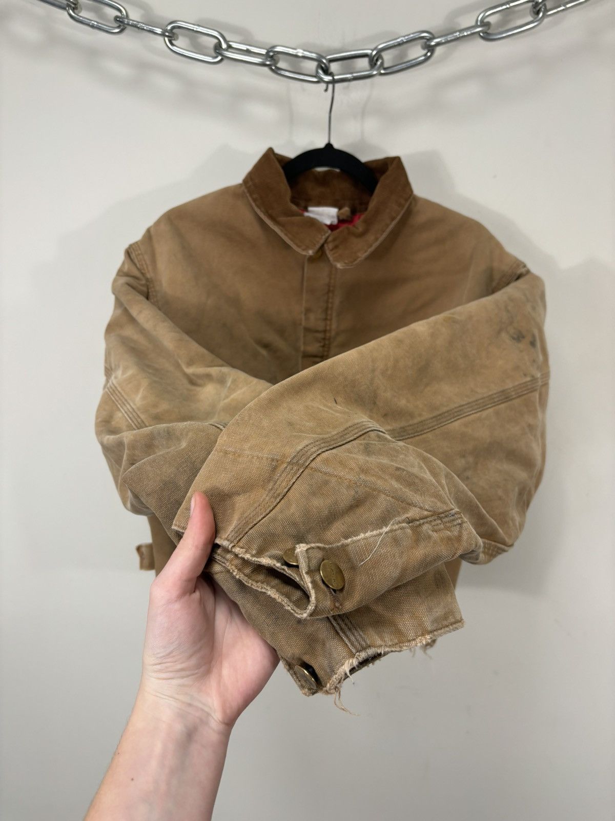 Carhartt Vintage 90s Carhartt Made In USA Washed Boxy Cropped Jacket Size US L / EU 52-54 / 3 - 10 Thumbnail