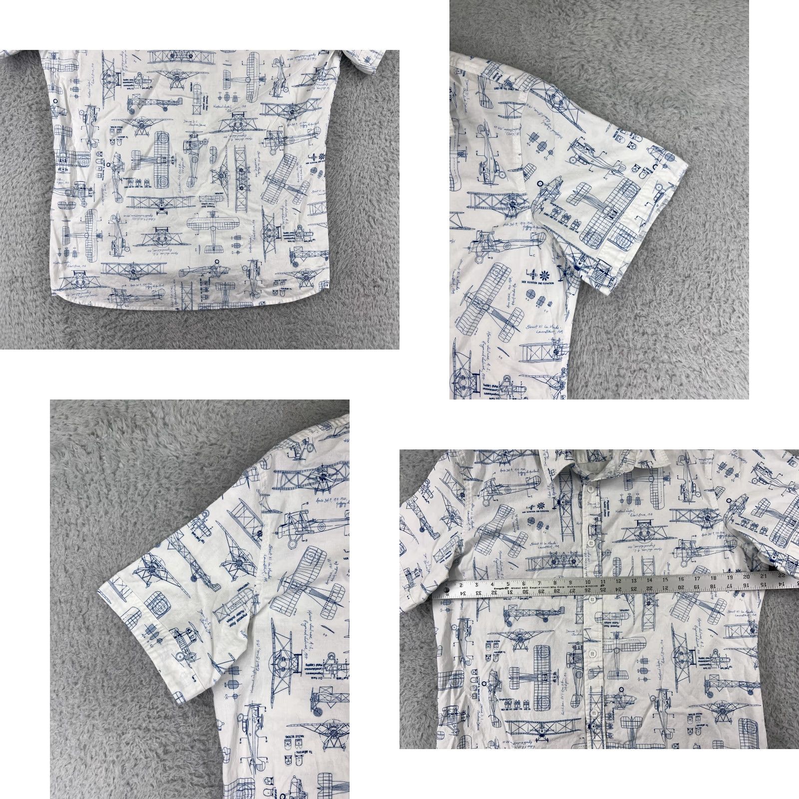 Commission Mission Shirt Mens Large White Blueprint Aircraft Drafting Engineering STEM USA Shirt Size US L / EU 52-54 / 3 - 8 Thumbnail