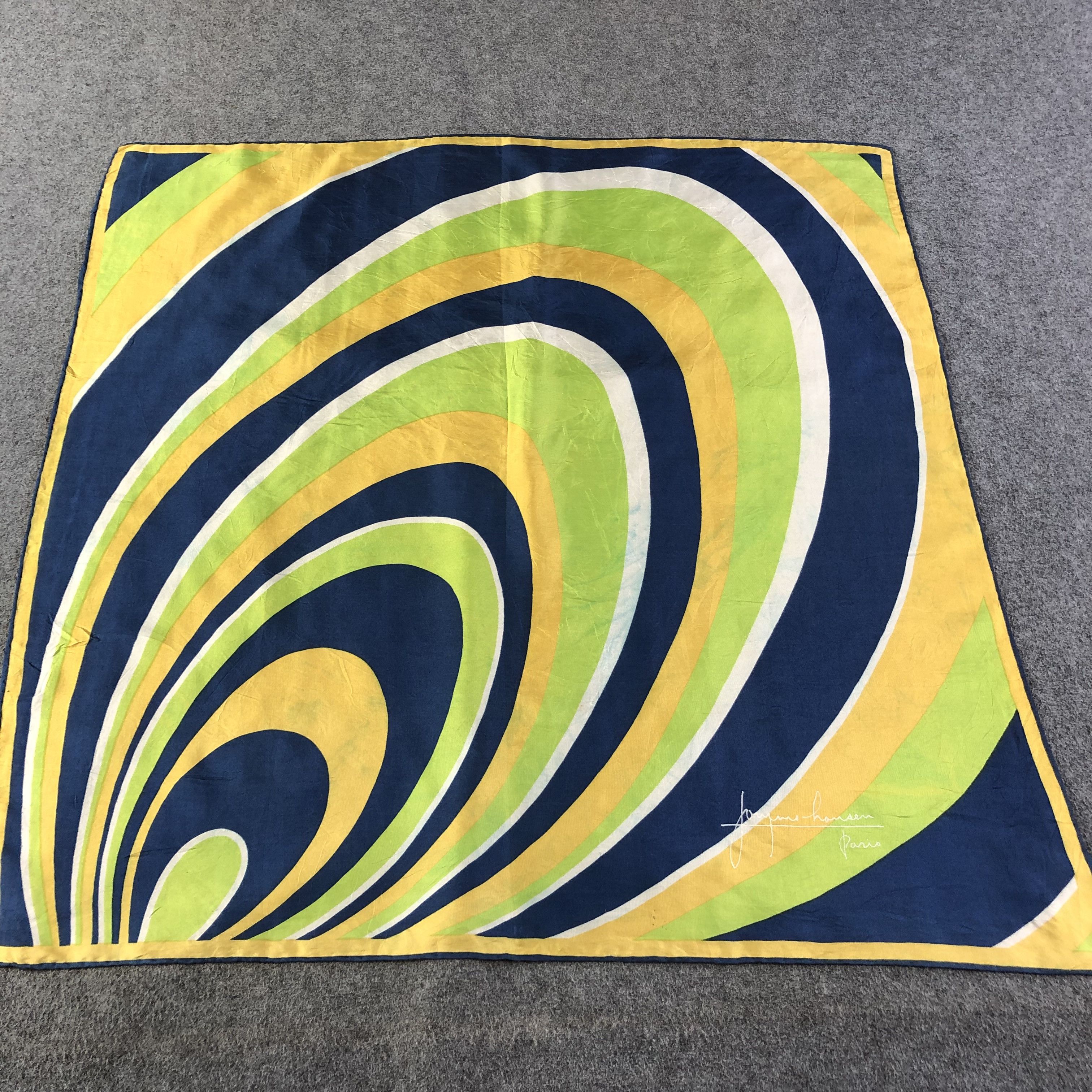 Vintage Vintage Abstract Hand Rolled Silk Scarf M697 Size ONE SIZE - 1 Thumbnail