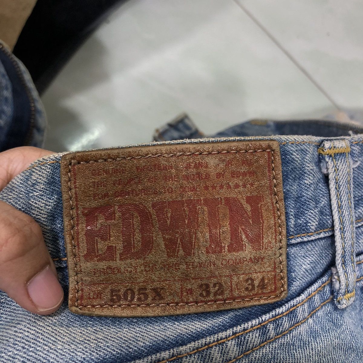 Japanese Brand 🔥90’s Vintage Edwin Distressed Denim Jeans Cowboy Design Size US 32 / EU 48 - 12 Thumbnail