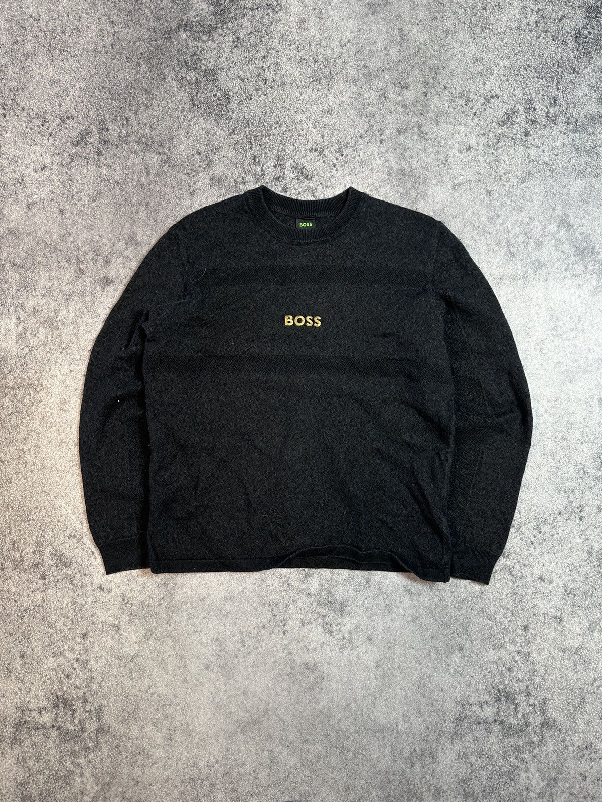 Hugo Boss × Vintage Vintage Central Logo Boss Wool Sweater Streetwear Style USA Size US S / EU 44-46 / 1 - 1 Thumbnail