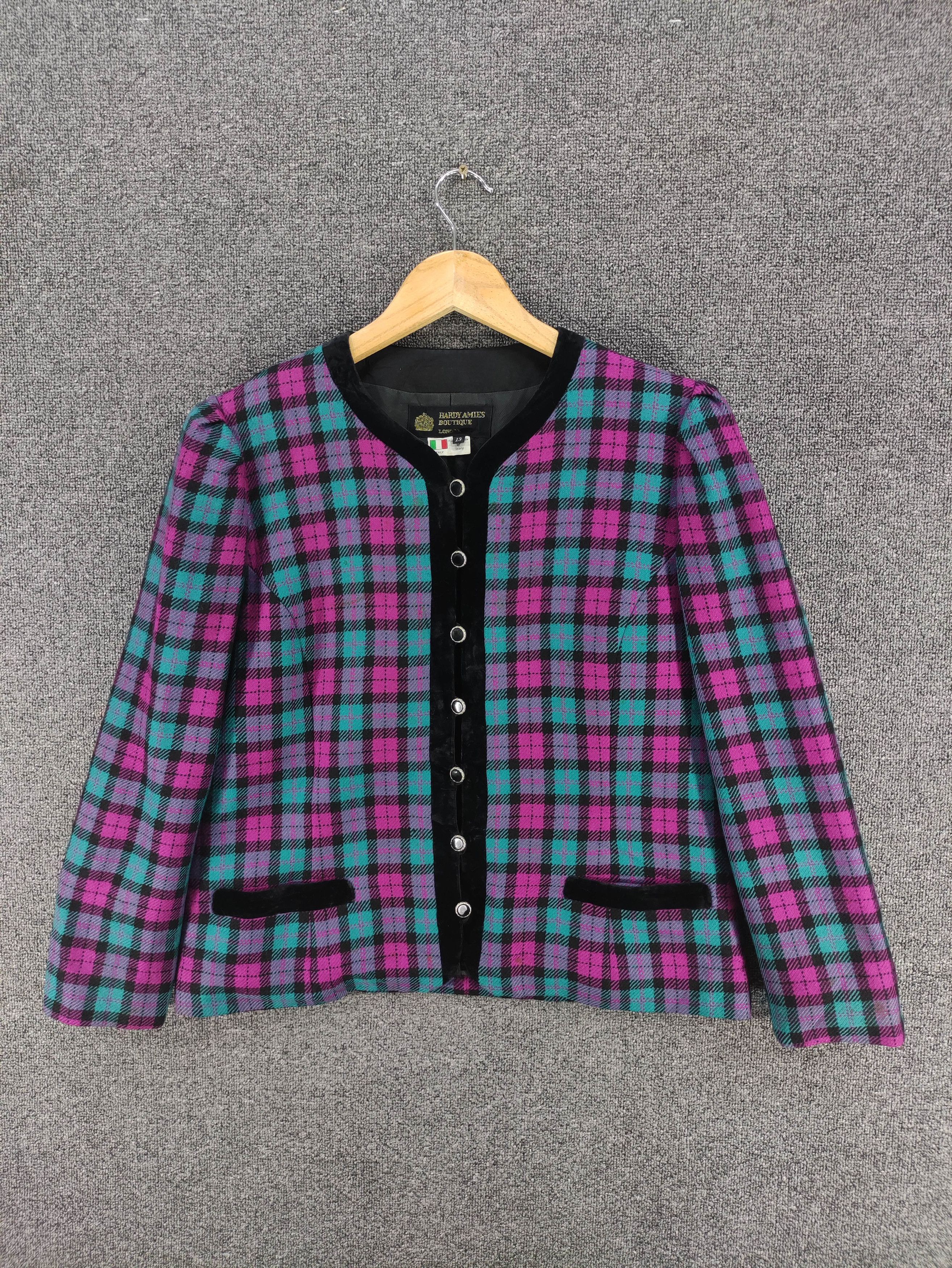 Vintage Hardy Amies Boutique Checkered Wool Jacket