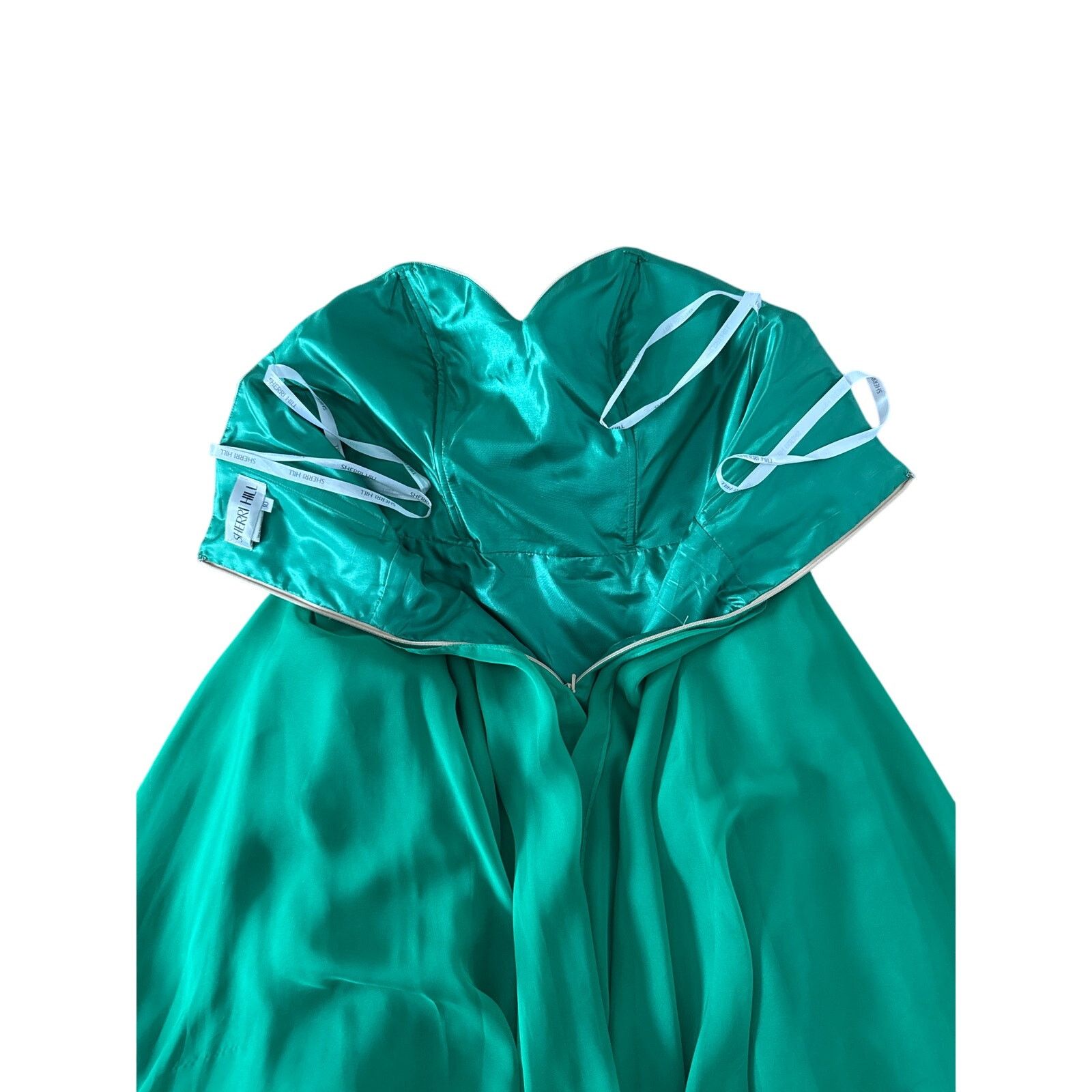 Other Sherri Hill Emerald green beaded flower sweetheart mini Size M / US 6-8 / IT 42-44 - 8 Thumbnail