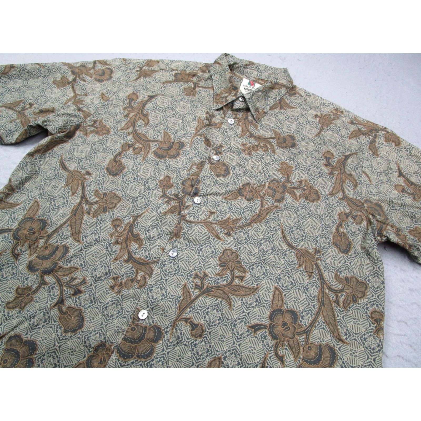 Tori Richard Tori Richard Shirt Mens Large Green Cotton Lawn Button Up Hawaiian Made in USA Size US L / EU 52-54 / 3 - 2 Thumbnail