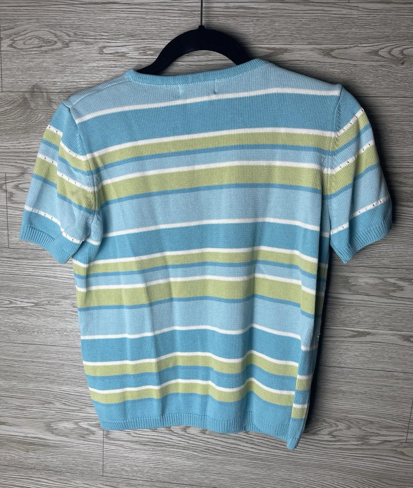 Other Alfred Dunner Blouse Shirt Womens Sz PM Multicolor Striped Size M / US 6-8 / IT 42-44 - 2 Thumbnail