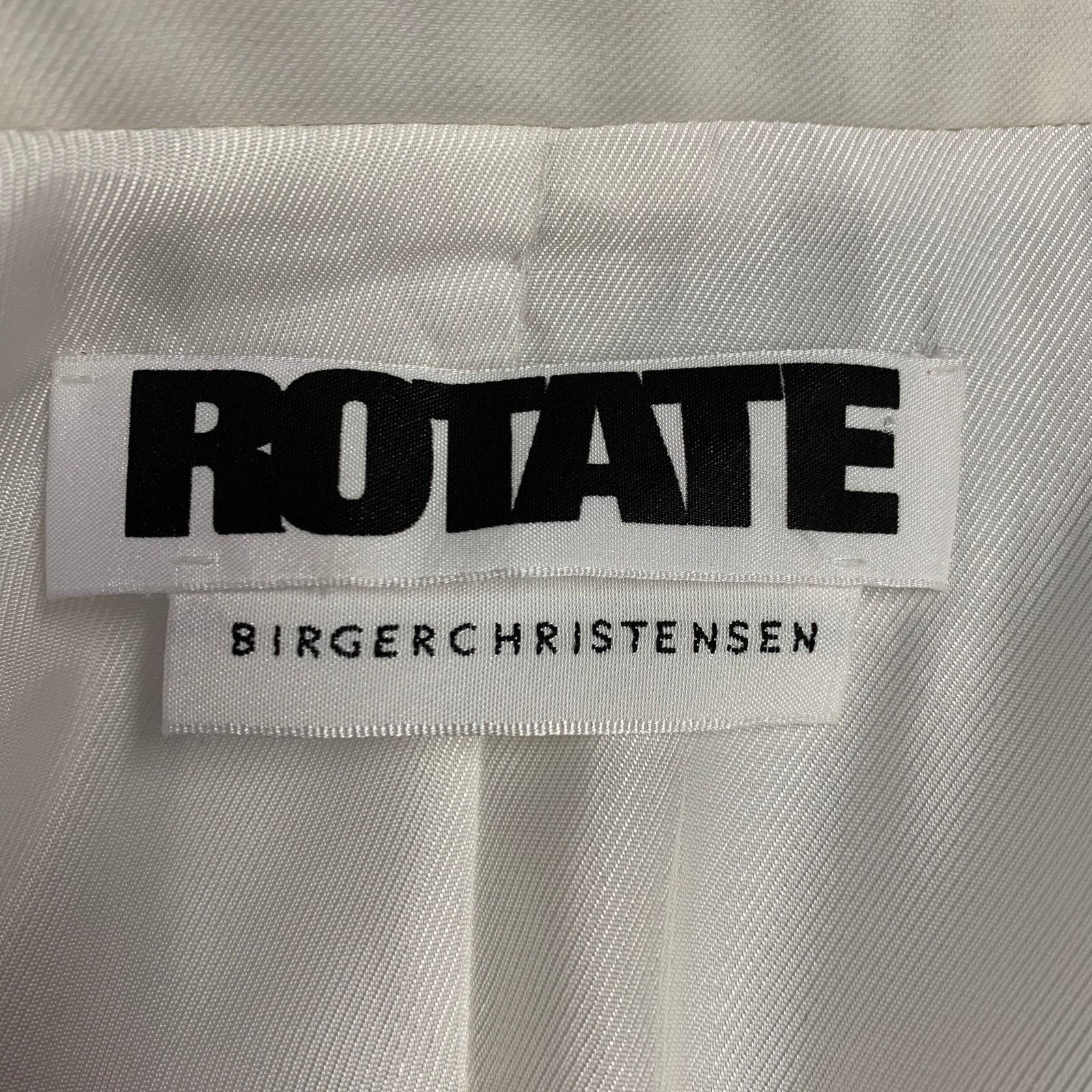 ROTATE White Polyester Wool Double Breasted Notch Lapel Jacket Size L / US 10 / IT 46 - 5 Thumbnail