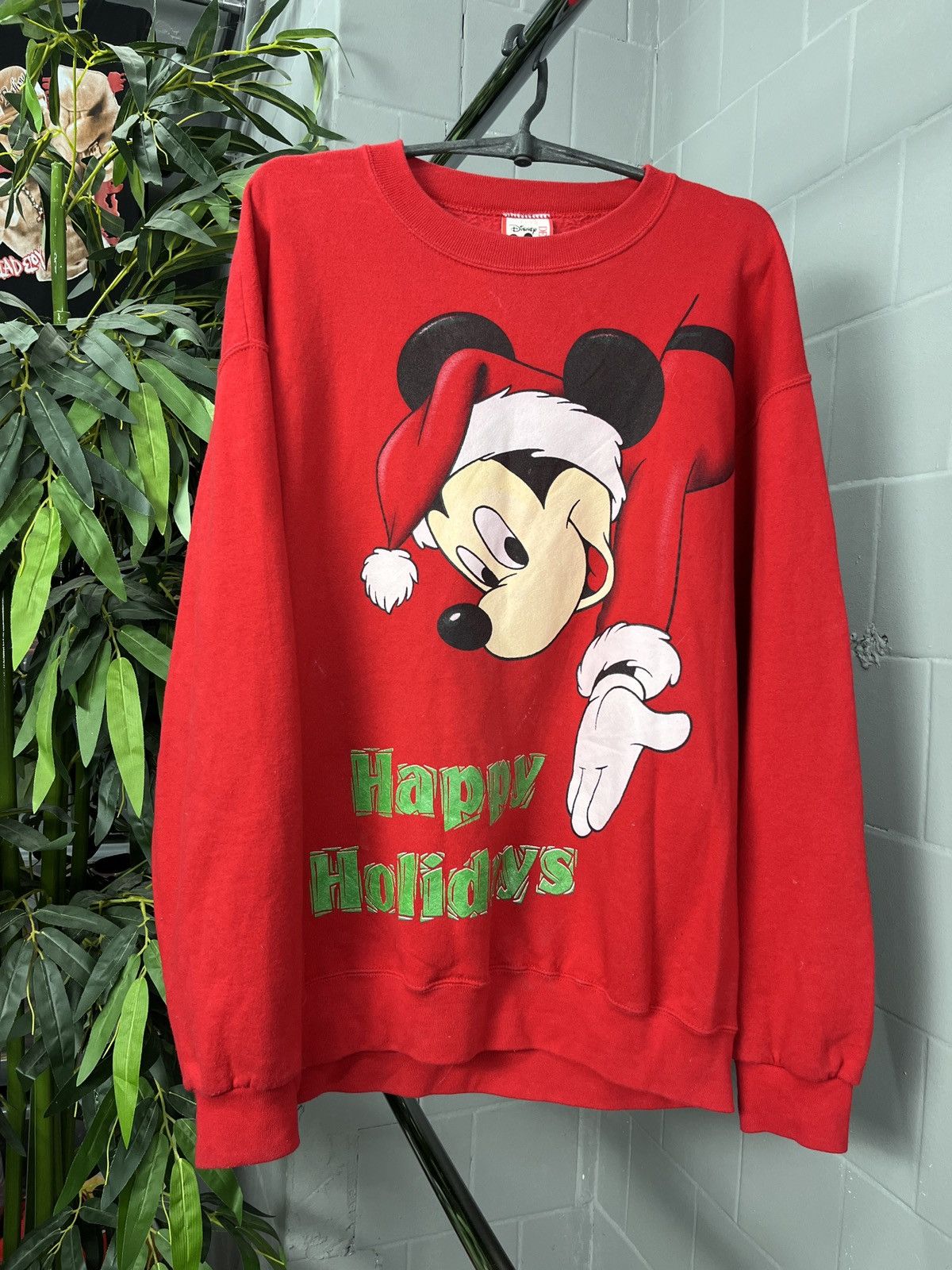 Disney × Vintage 1980s SANTA MICKEY MOUSE RARE VINTAGE SWEATSHIRT - № 1370 Size US L / EU 52-54 / 3 - 1 Thumbnail