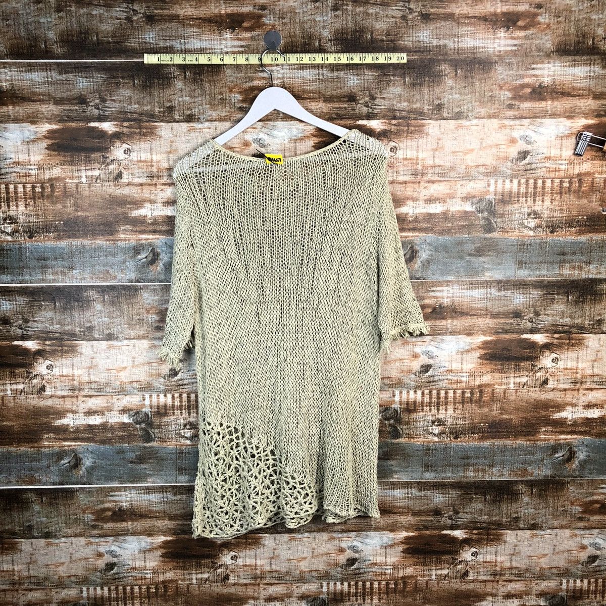 Designer × Homespun Knitwear × Japanese Brand Christian Aujard crochet japan Green Knitwear #A1657 Size XL / US 12-14 / IT 48-50 - 12 Thumbnail