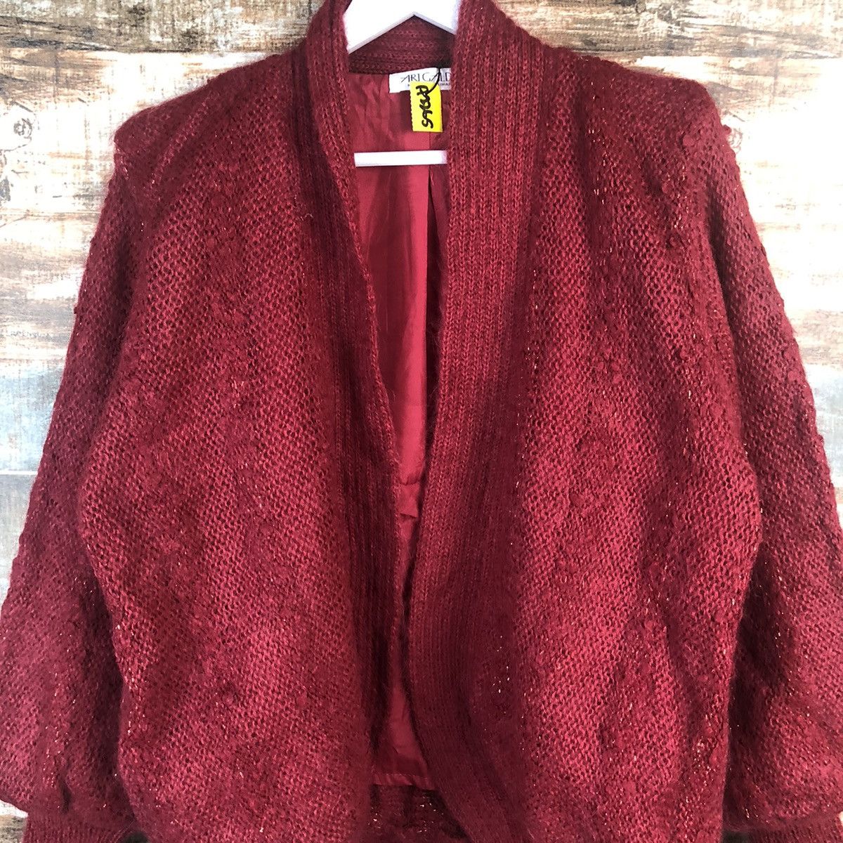 Homespun Knitwear Art Galde Red vintage Cardigan mohair Knitwear #A2265 Size XL / US 12-14 / IT 48-50 - 5 Thumbnail