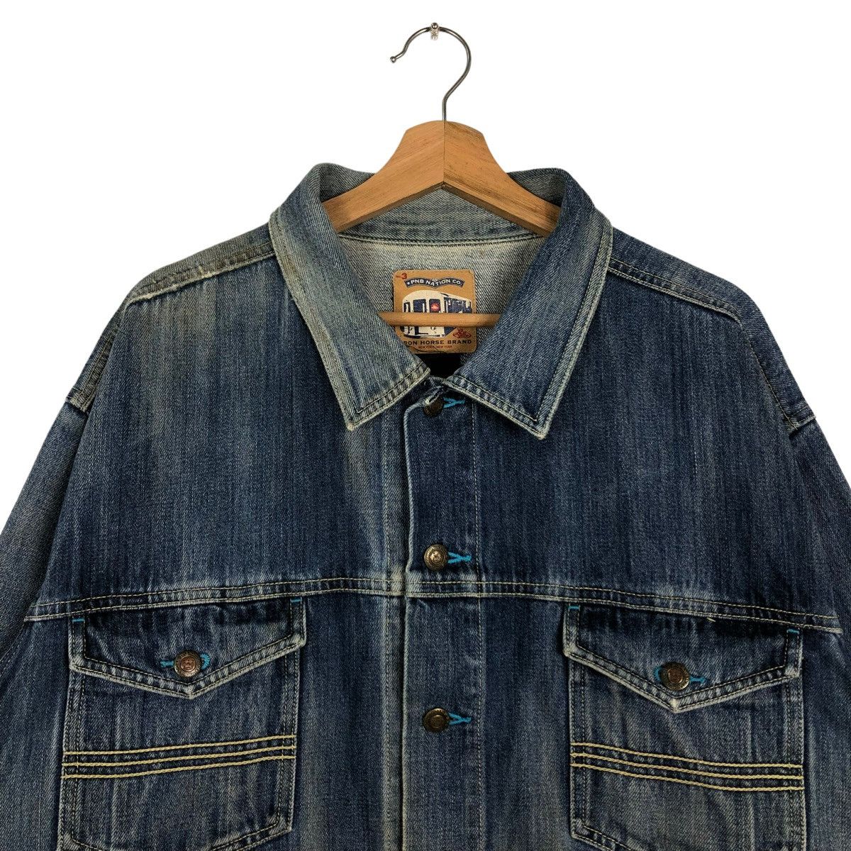 Japanese Brand 🔥90’s Vintage Denim Biker Jacket Iron Horse Big Logo Size US XL / EU 56 / 4 - 4 Thumbnail