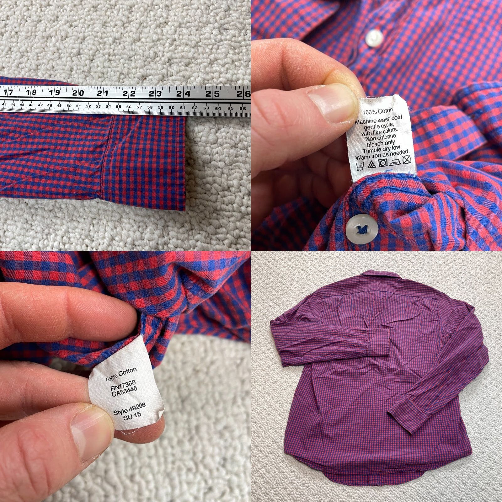 J.Crew J.Crew Button Down Shirt Mens Medium Red Blue Plaid Slim Fit Long Sleeve Cotton Shirt Size US M / EU 48-50 / 2 - 8 Thumbnail