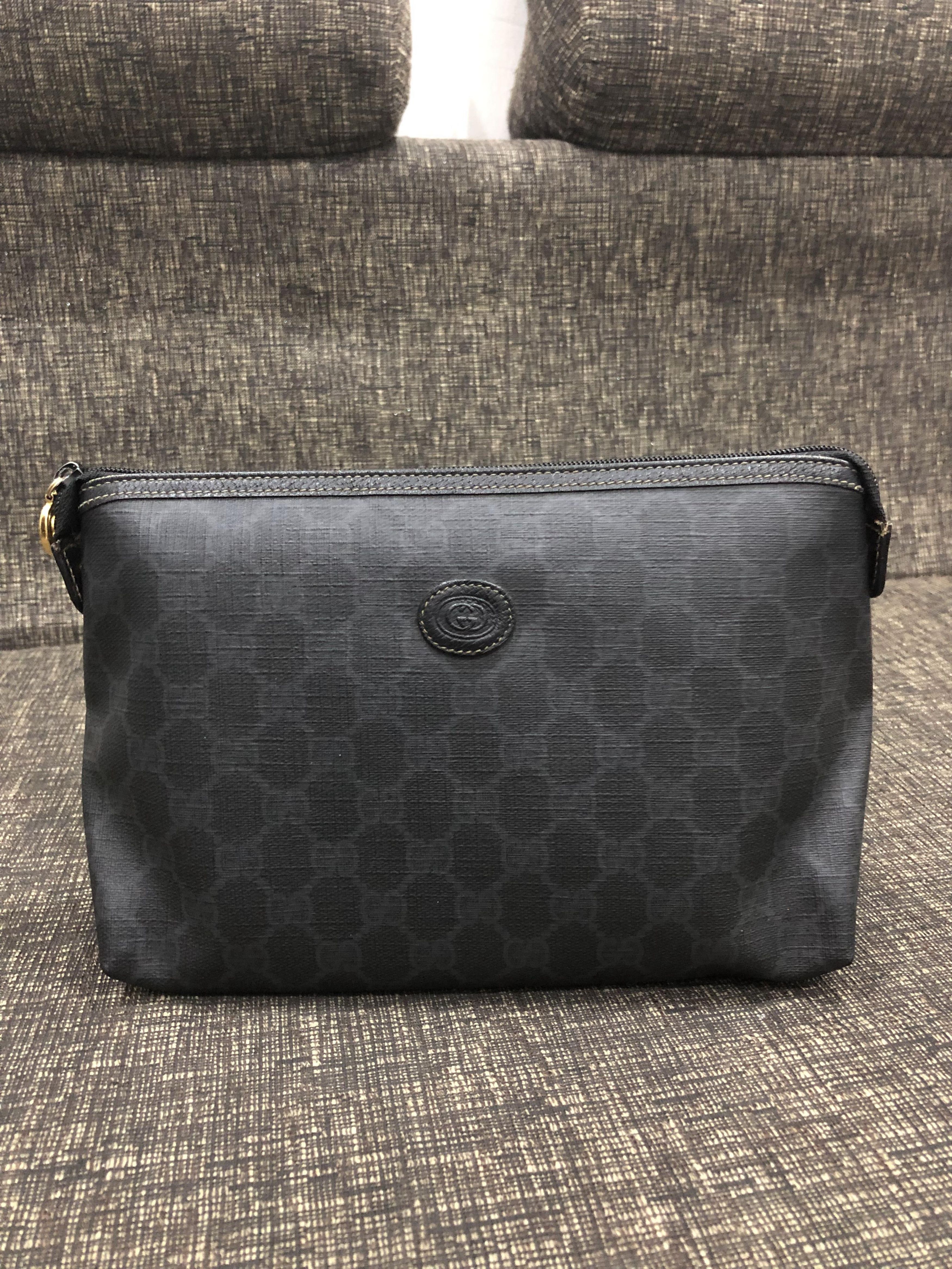 Gucci Gucci black GG coated canvas pouch Size ONE SIZE - 1 Thumbnail