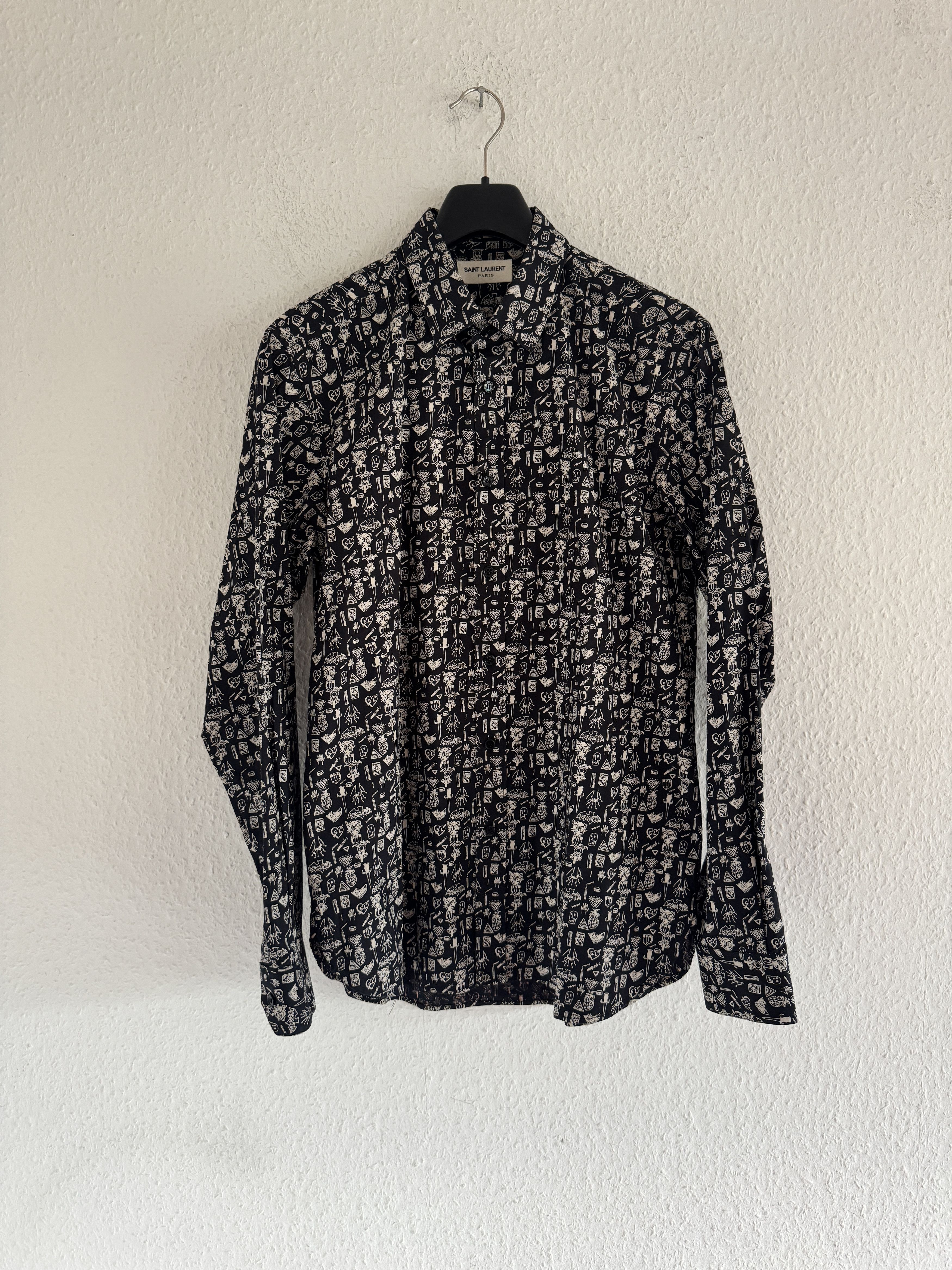 Saint Laurent Paris Hunx & Punx Doodle Button-Up Shirt Size US L / EU 52-54 / 3 - 1 Thumbnail