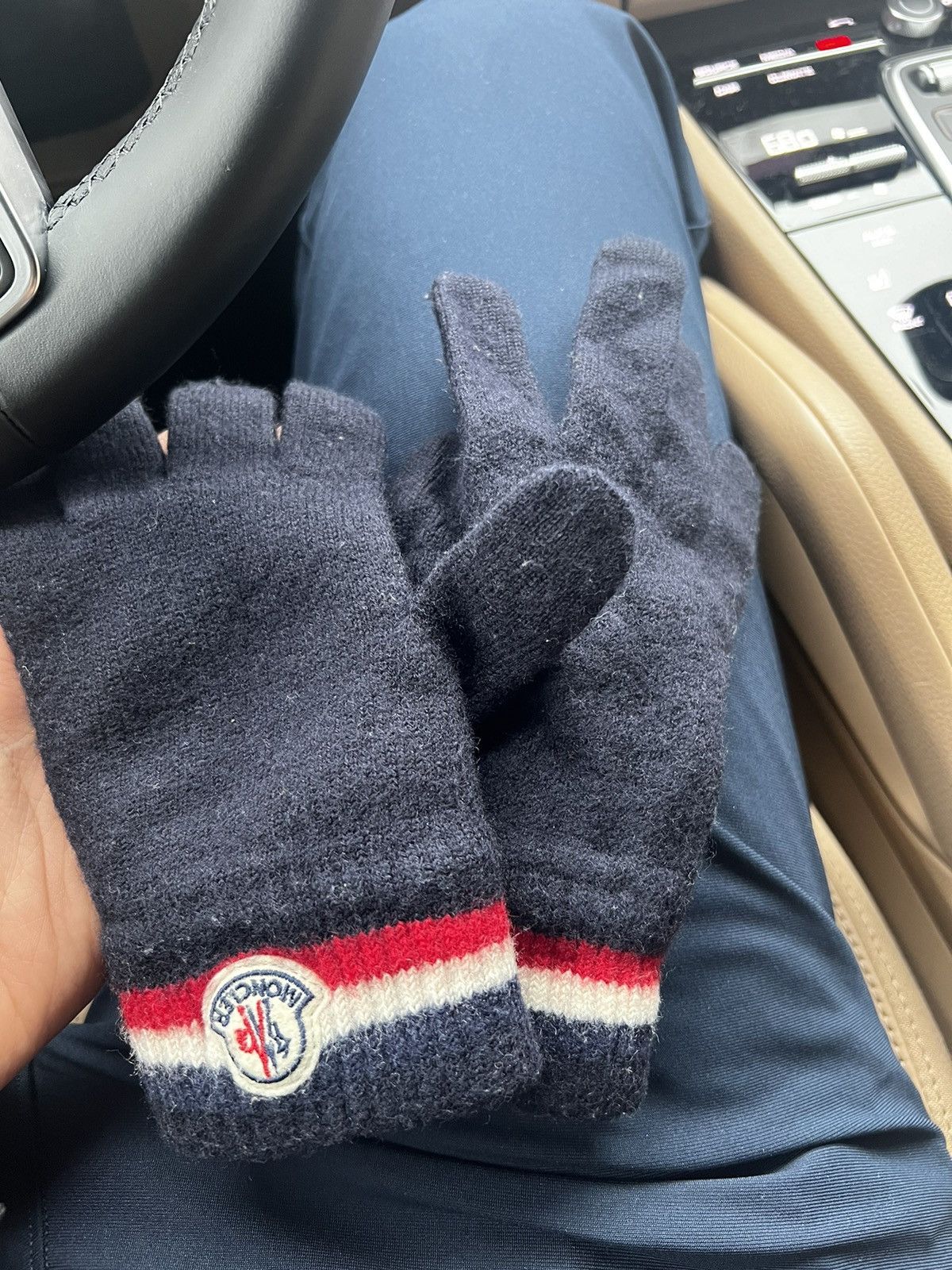 Moncler Moncler Navy Wool Gloves Size ONE SIZE - 4 Thumbnail