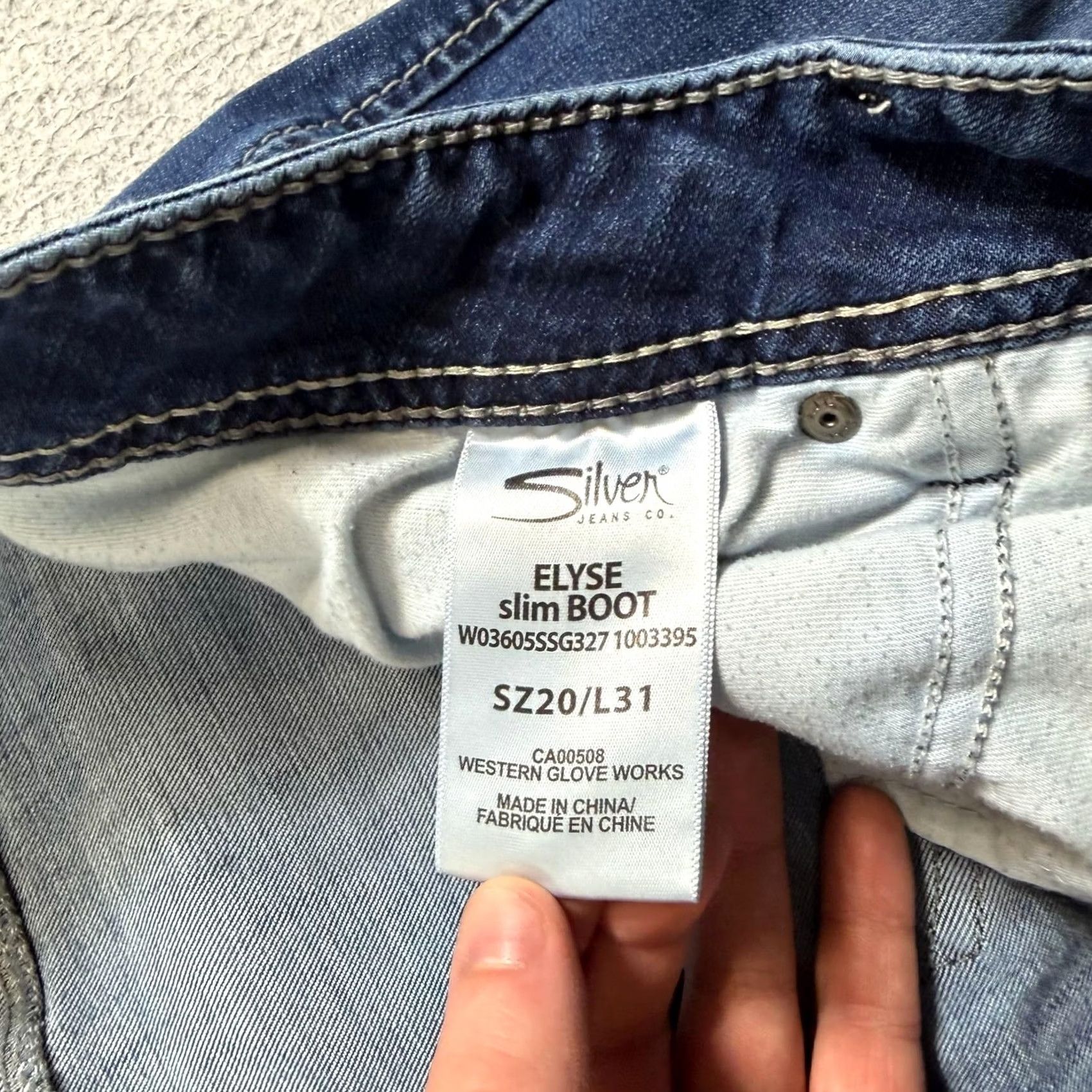 Silver Jeans Co. Silver Jeans Co. Elyse Slim Boot Jeans Womens 20 Blue Stretch Bootcut Denim Size 42" / US 20 - 4 Thumbnail