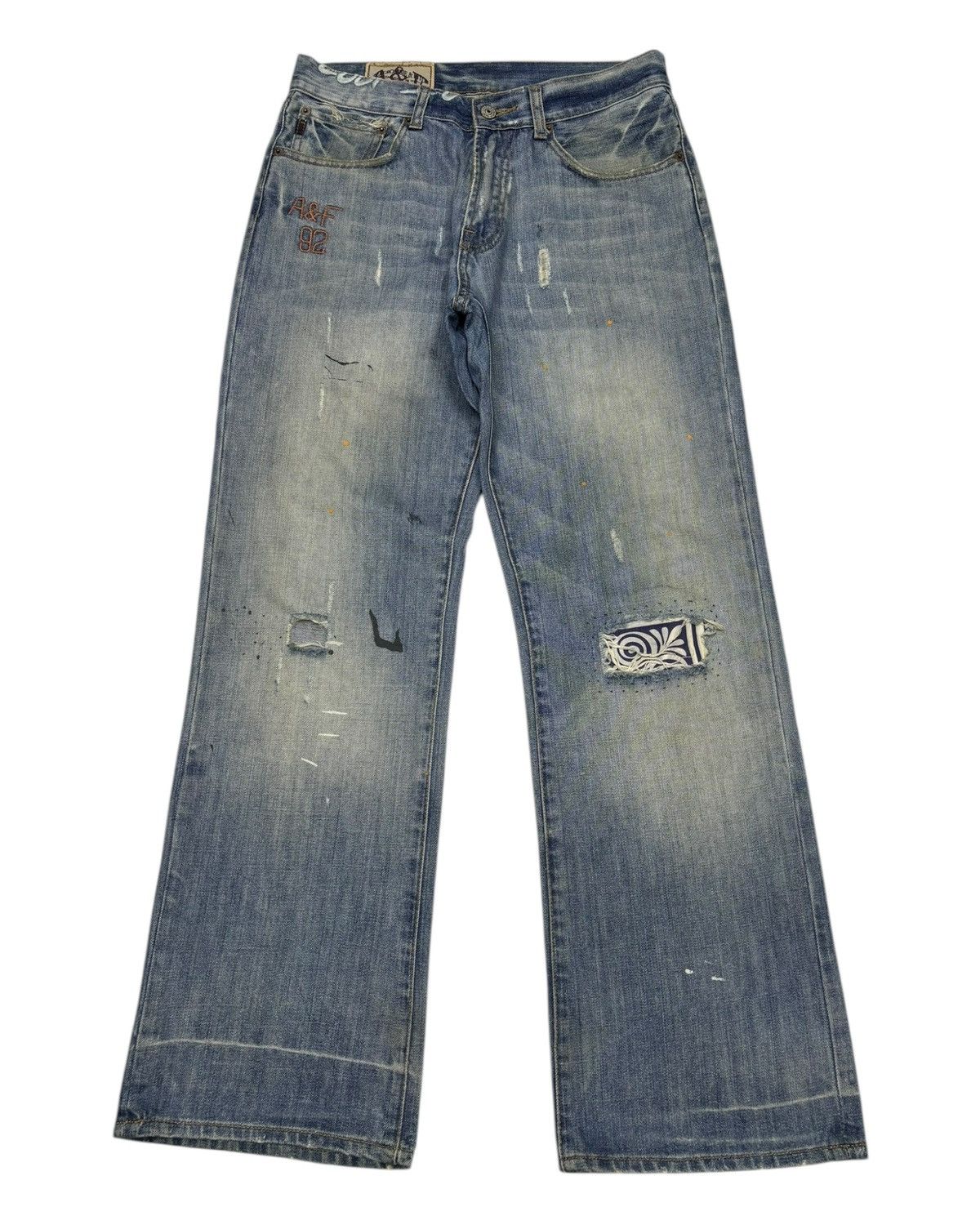 Abercrombie & Fitch Flare Jeans Distressed Denim Abercrombie & Fitch Bootcut Size US 30 / EU 46 - 1 Thumbnail