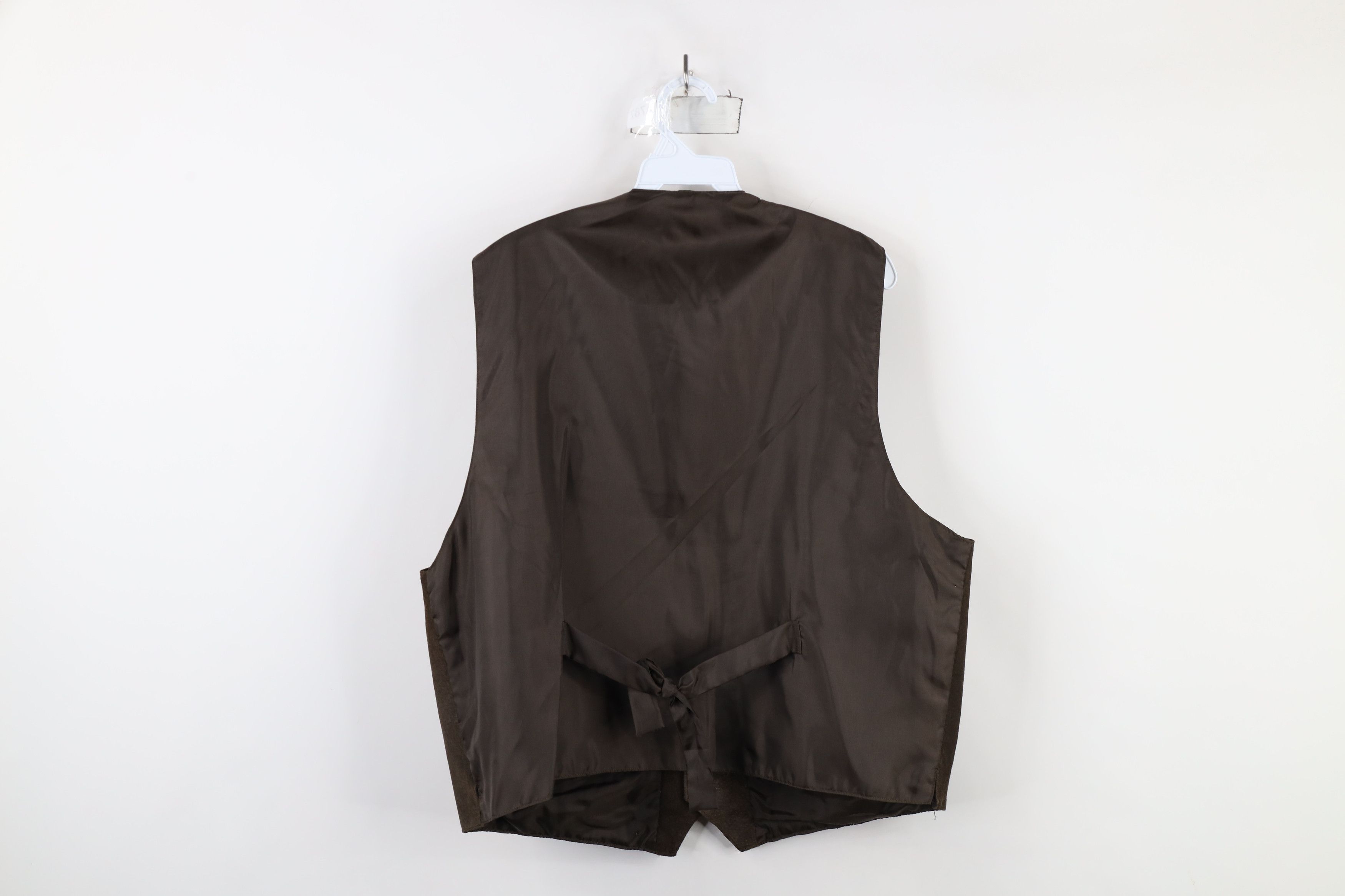 Vintage Vintage 90s Streetwear Suede Leather Tie Back Vest Jacket Size XL / US 12-14 / IT 48-50 - 14 Thumbnail