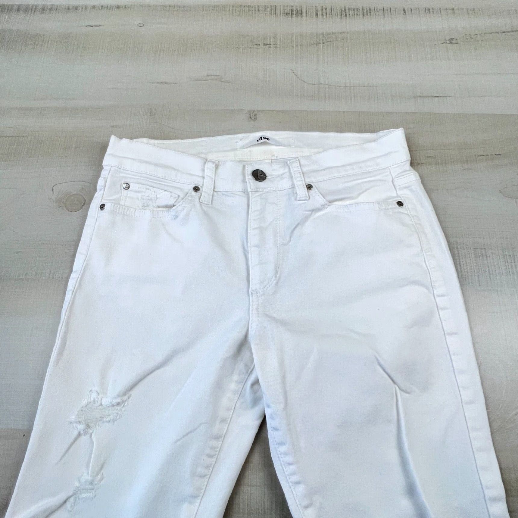 Vintage Else Womens White Distressed Jeans Size 26" / US 2 / IT 38 - 2 Thumbnail