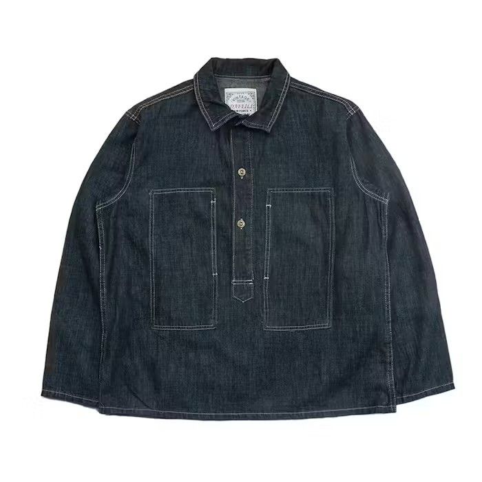 image of Vintage Blue Denim Work Uniform Jacket, Men's (Size Large)