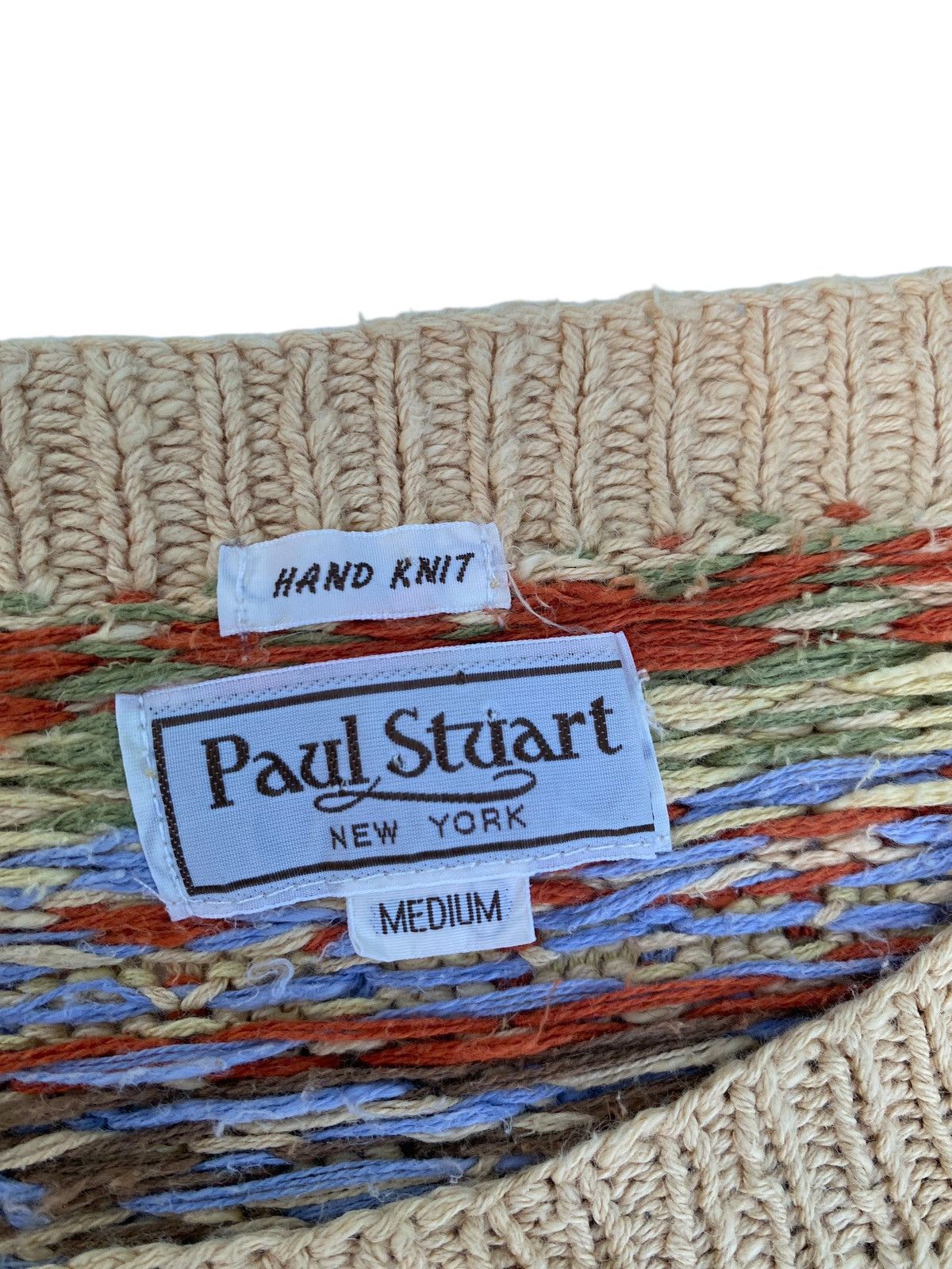 Paul Stuart × Vintage Vtg Paul.Stuart Handknit Sweater Size US M / EU 48-50 / 2 - 7 Thumbnail