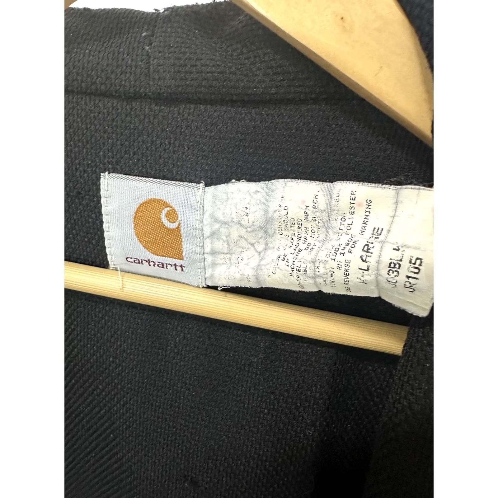 Carhartt VINTAGE 90s Carhartt WIP Canvas Jacket XL Black Mens Bomber Grunge Workwear Faded Thrashed Size US XL / EU 56 / 4 - 3 Thumbnail