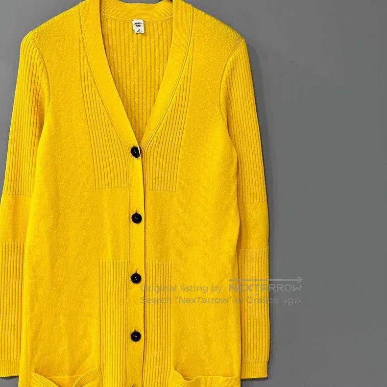 Hermes Hermes Bright yellow cashmere long cardigan jacket Size XS / US 0-2 / IT 36-38 - 2 Thumbnail