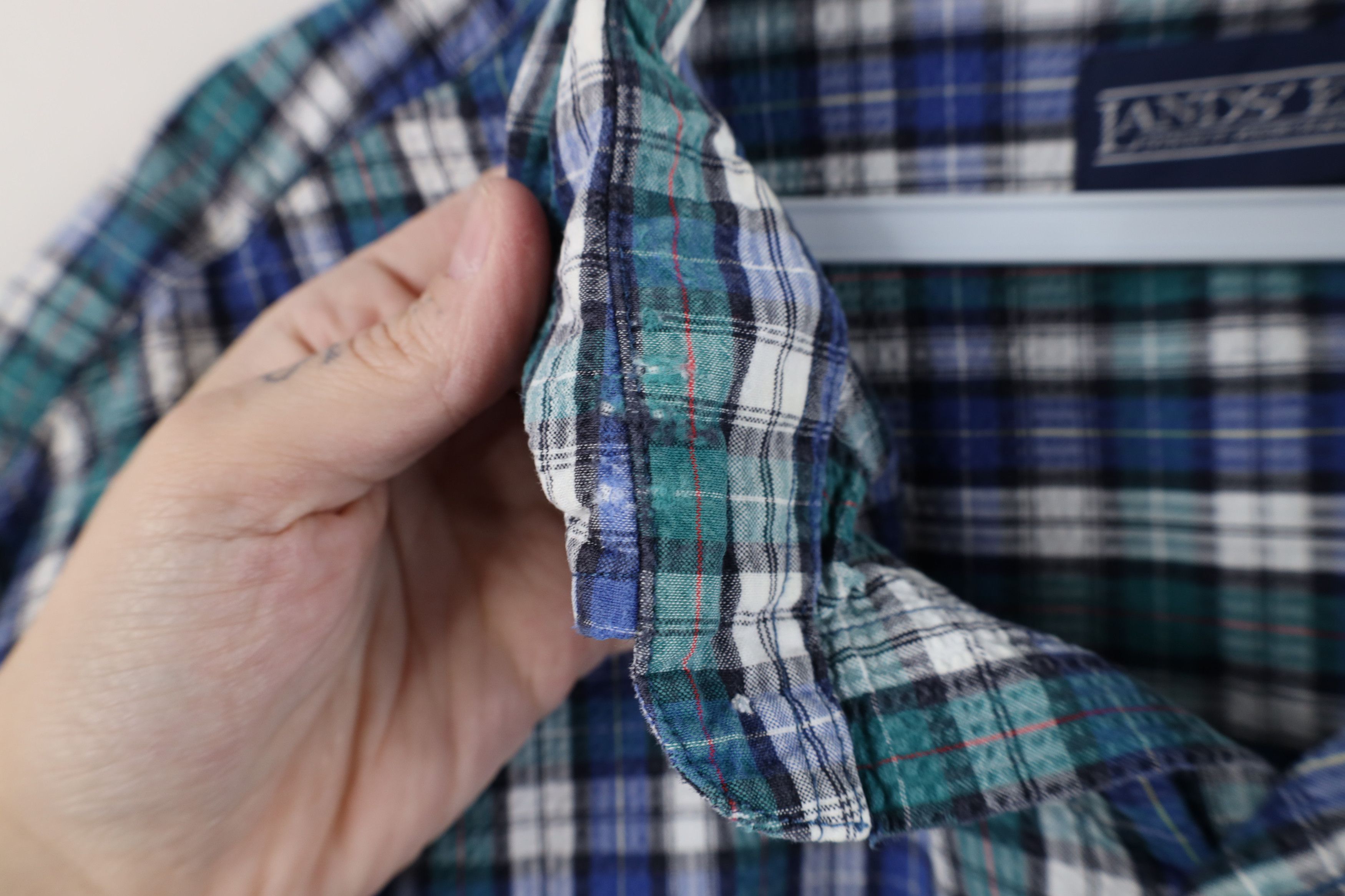 Lands' End Vintage 90s Lands End Sucker Short Sleeve Button Down Shirt Size US XL / EU 56 / 4 - 6 Thumbnail