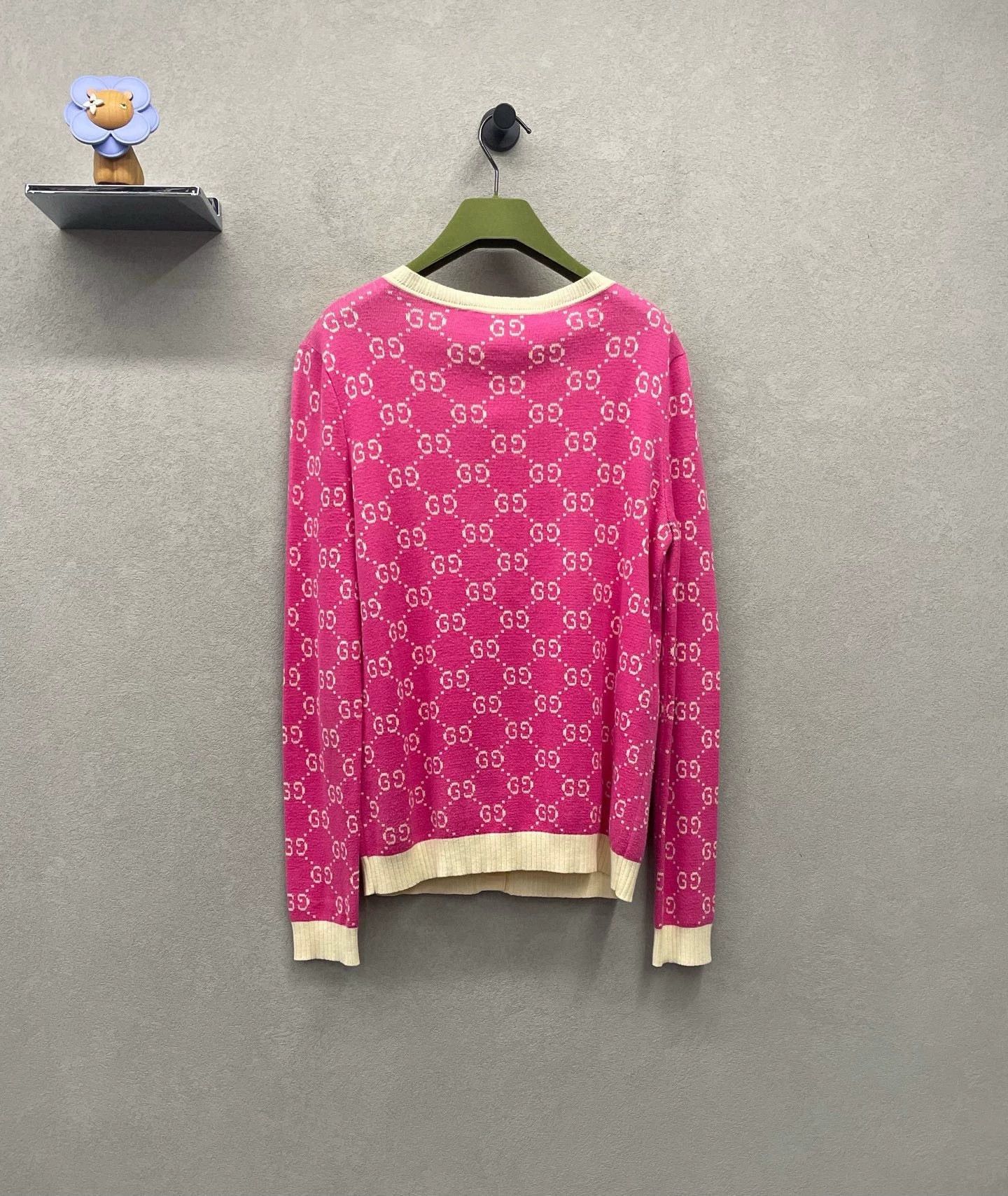 Gucci GUCCI pink all over print knit cardigan xs Size XS / US 0-2 / IT 36-38 - 2 Thumbnail