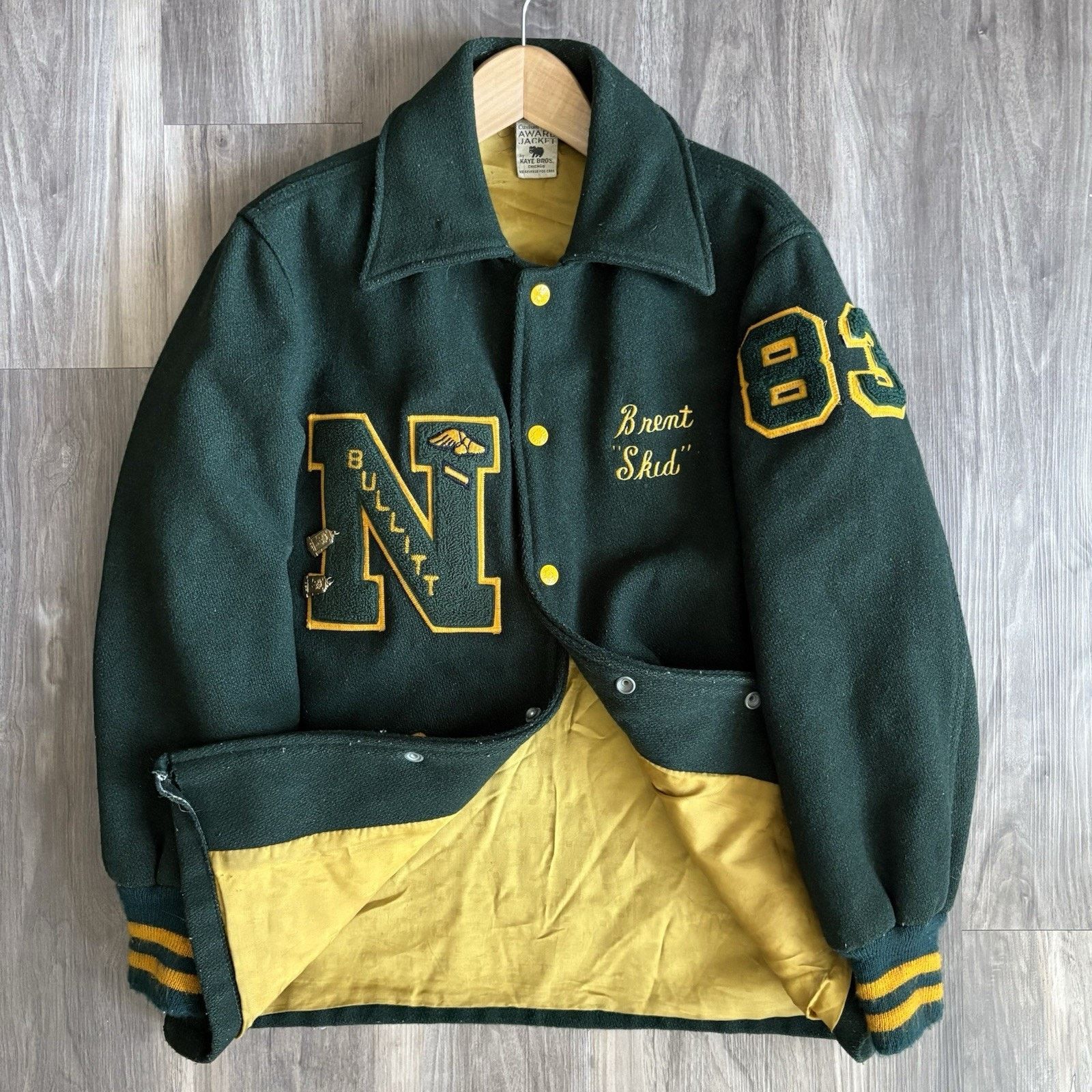 ジャケット・アウター old Holloway teddy jacket Vintage Holloway USA Red/Gray Wool Varsity Letterman Jacket