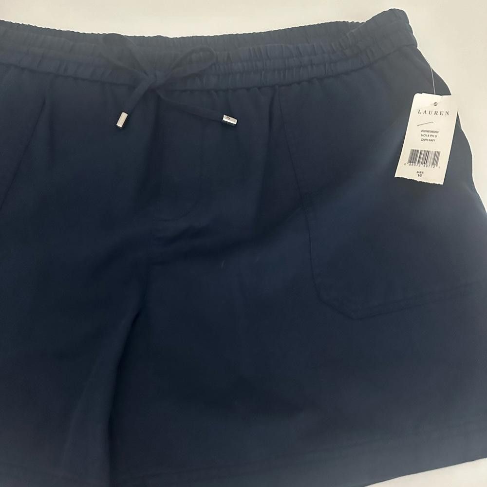 Lauren Ralph Lauren Lauren Ralph Lauren Elastic Waist Shorts Capri Navy Blue 16 Size 38" / US 16 / IT 52 - 3 Thumbnail