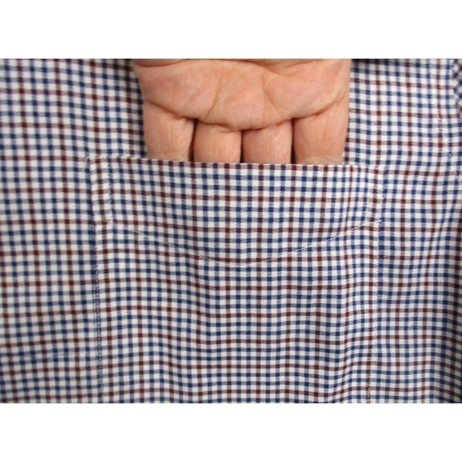 Ralph Lauren Lauren Ralph Lauren Dress Shirt 16.5 Men Blue Plaid Stretch Regular Fit Shirt Size 46R - 2 Thumbnail