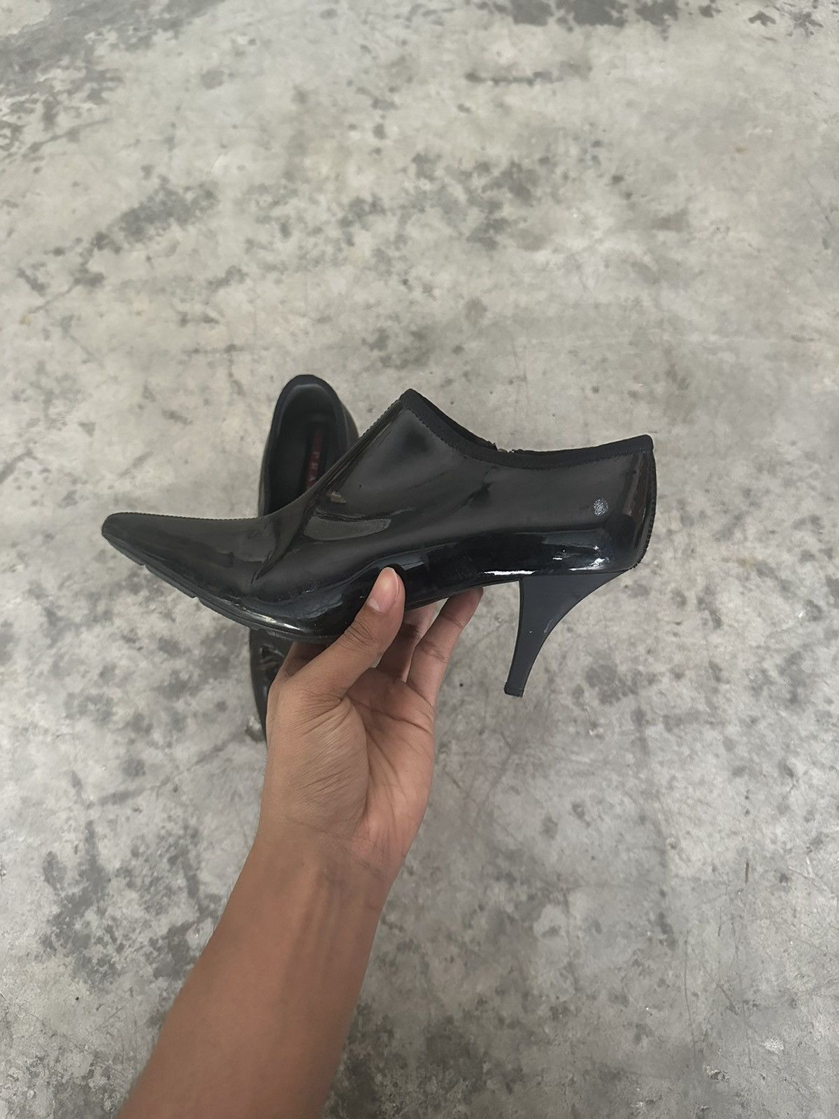 Prada Prada Black Patent Leather Ankle Boots Size US 5 / IT 35 - 10 Thumbnail
