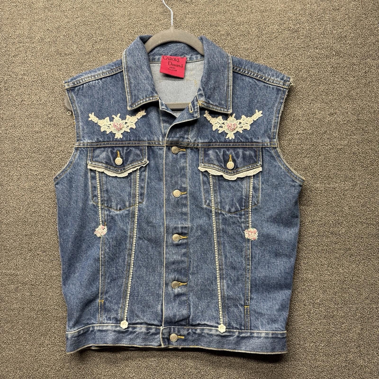 Other VTG 80s Carol’s Denims Personalized Womens 100%Cotton Vest M Size M / US 6-8 / IT 42-44 - 1 Thumbnail