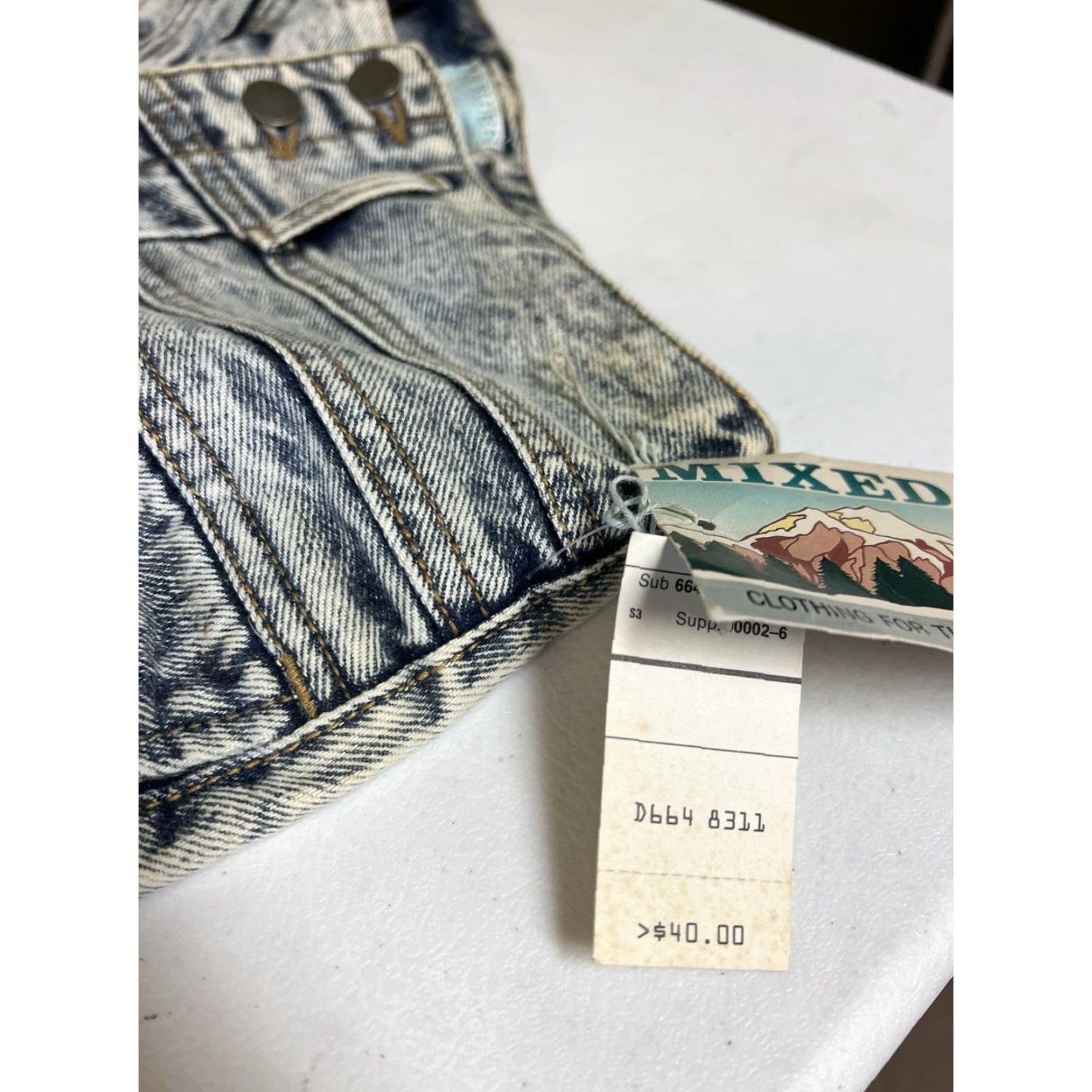 Vintage VINTAGE Mixed Blues Jeans Parachute Acid Wash Denim Womens 80s Sz 13 28”W Regular NOS Size 34" / US 12 / IT 48 - 7 Thumbnail