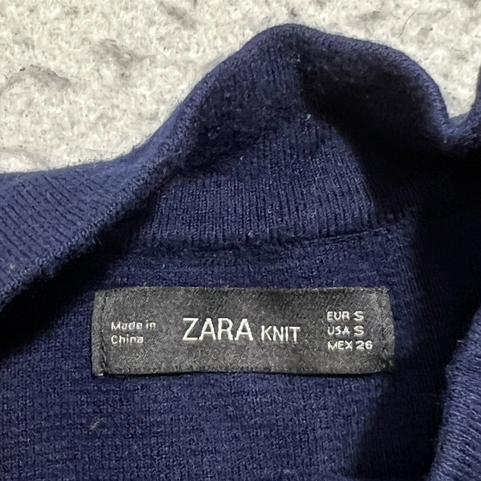 Zara Zara Knit Mock Neck Snap Button Side Blue Striped Sweater Size S / US 4 / IT 40 - 3 Thumbnail