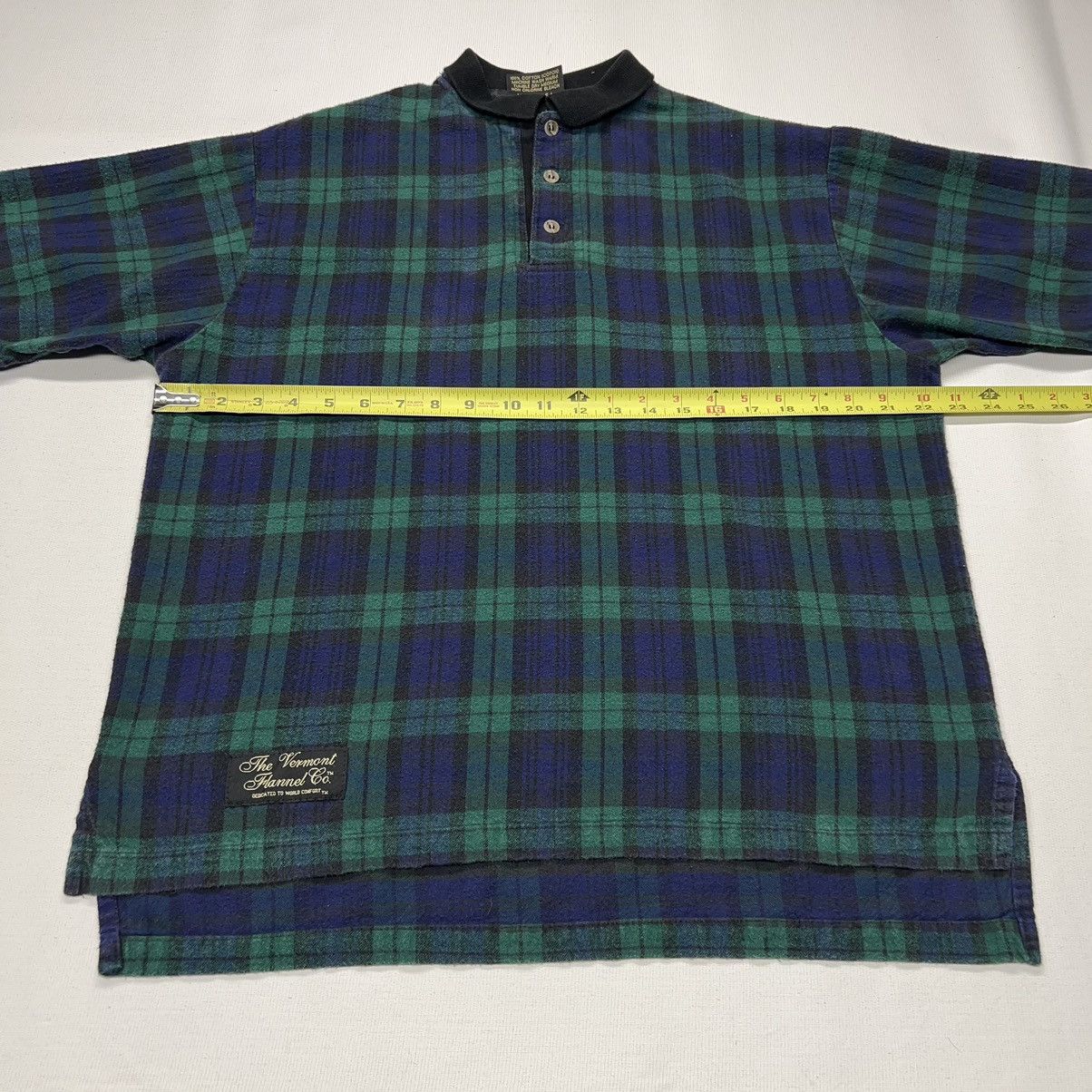 The Vermont Flannel Company × Vintage VTG The Vermont Flannel Company Polo Shirt Green Plaid Size US M / EU 48-50 / 2 - 13 Thumbnail