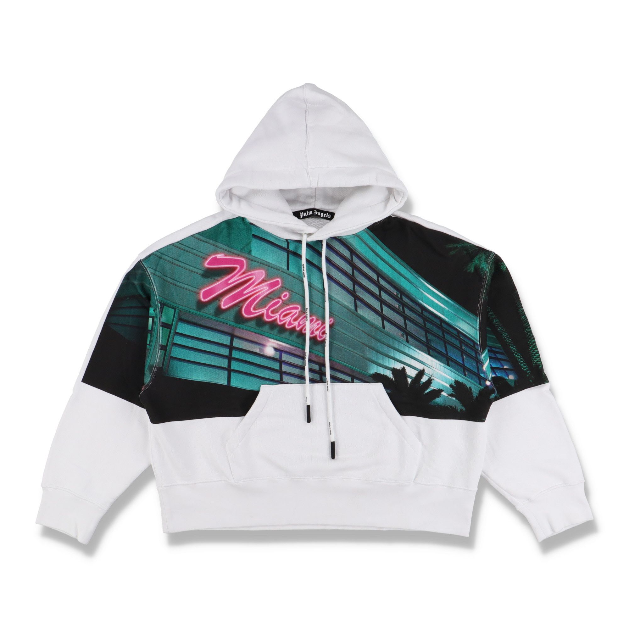 Palm Angels White Miami Print Oversized Hoodie Size US S / EU 44-46 / 1 - 1 Thumbnail