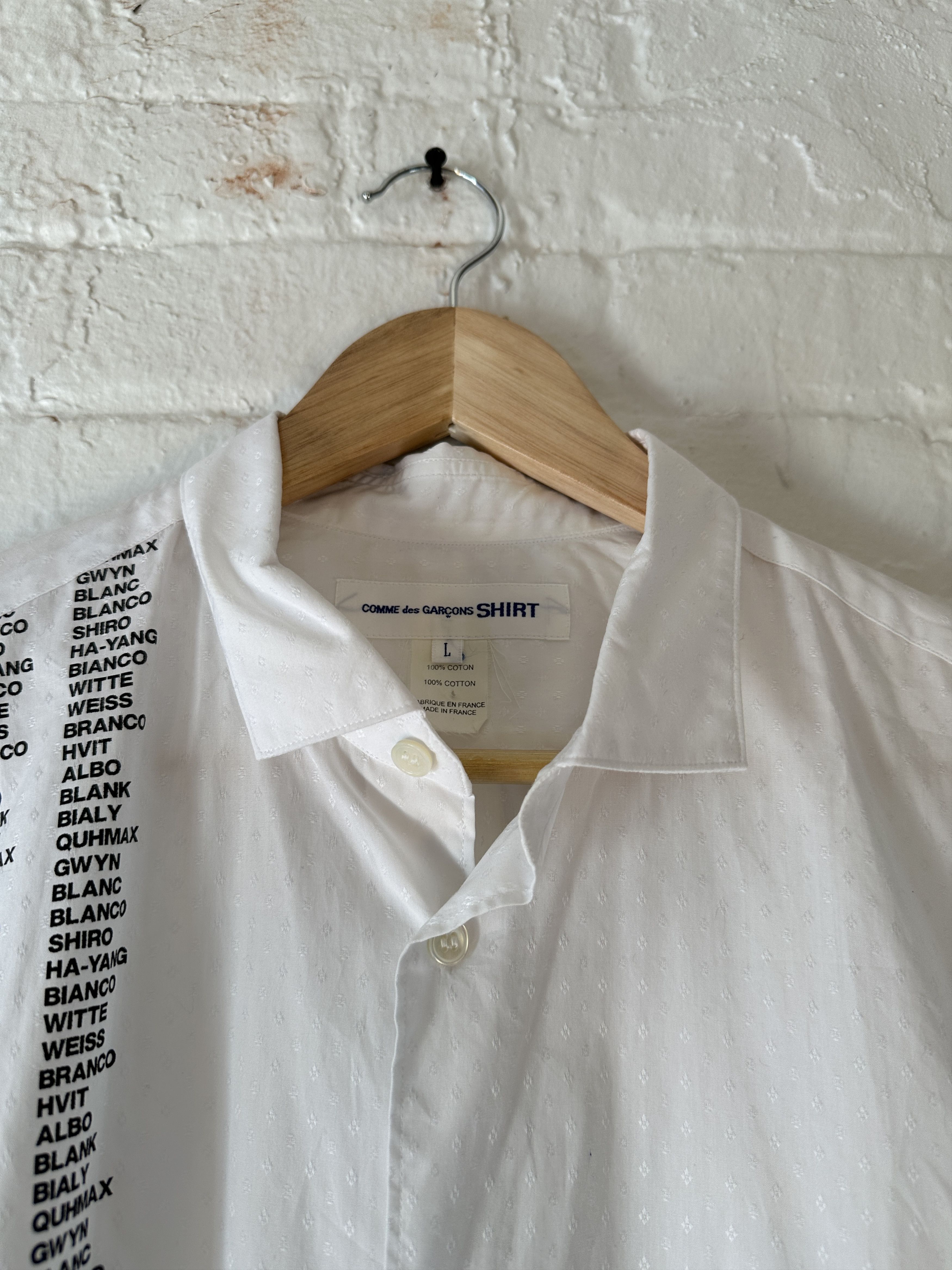 Comme des Garcons Comme des Garcons SHIRT Blanco Short Sleeve Button Up Shirt Size US M / EU 48-50 / 2 - 2 Thumbnail