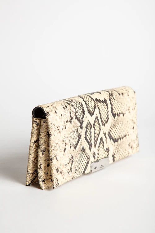 Jil Sander o1loc1c0426 Size:OS/Snake-Effect Shoulder Bag in Beige/Black Size ONE SIZE - 3 Thumbnail