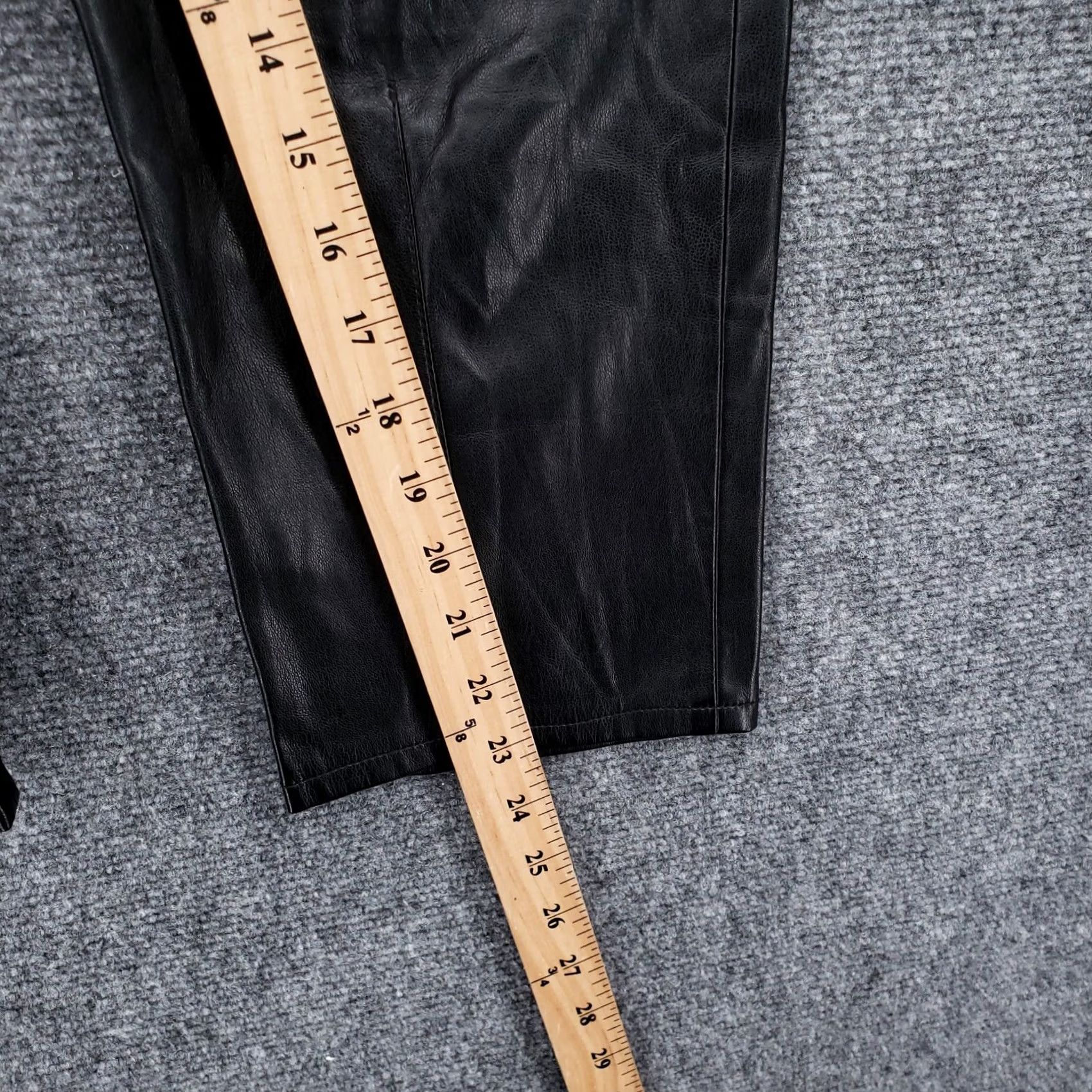 Zara Zara Pants Women S Small Black Faux Leather Crop Drawstring Straight Leg Hi Rise Size 28" / US 6 / IT 42 - 5 Thumbnail