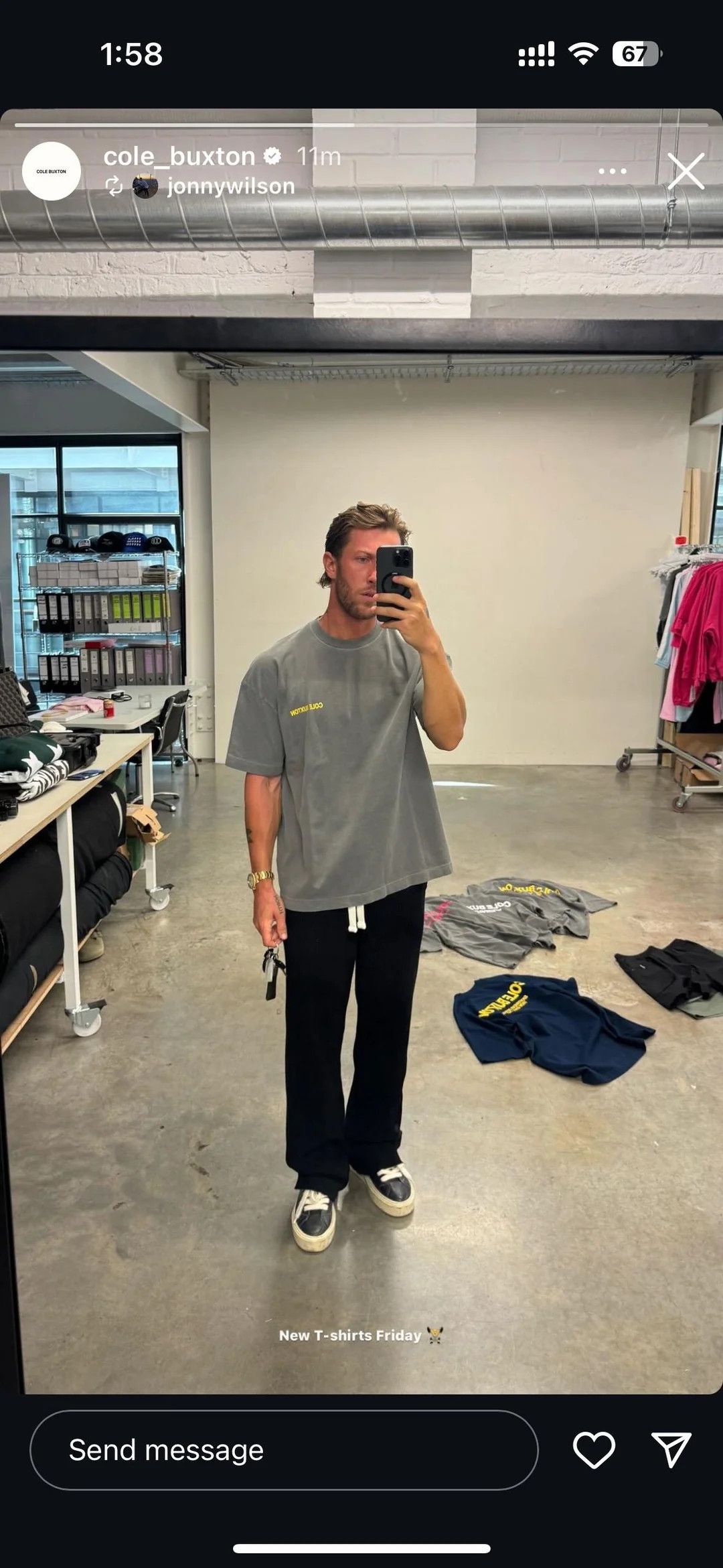 Cole Buxton Grey and Yellow Sportswear Logo Oversized T-Shirt Size US XXL / EU 58 / 5 - 4 Thumbnail
