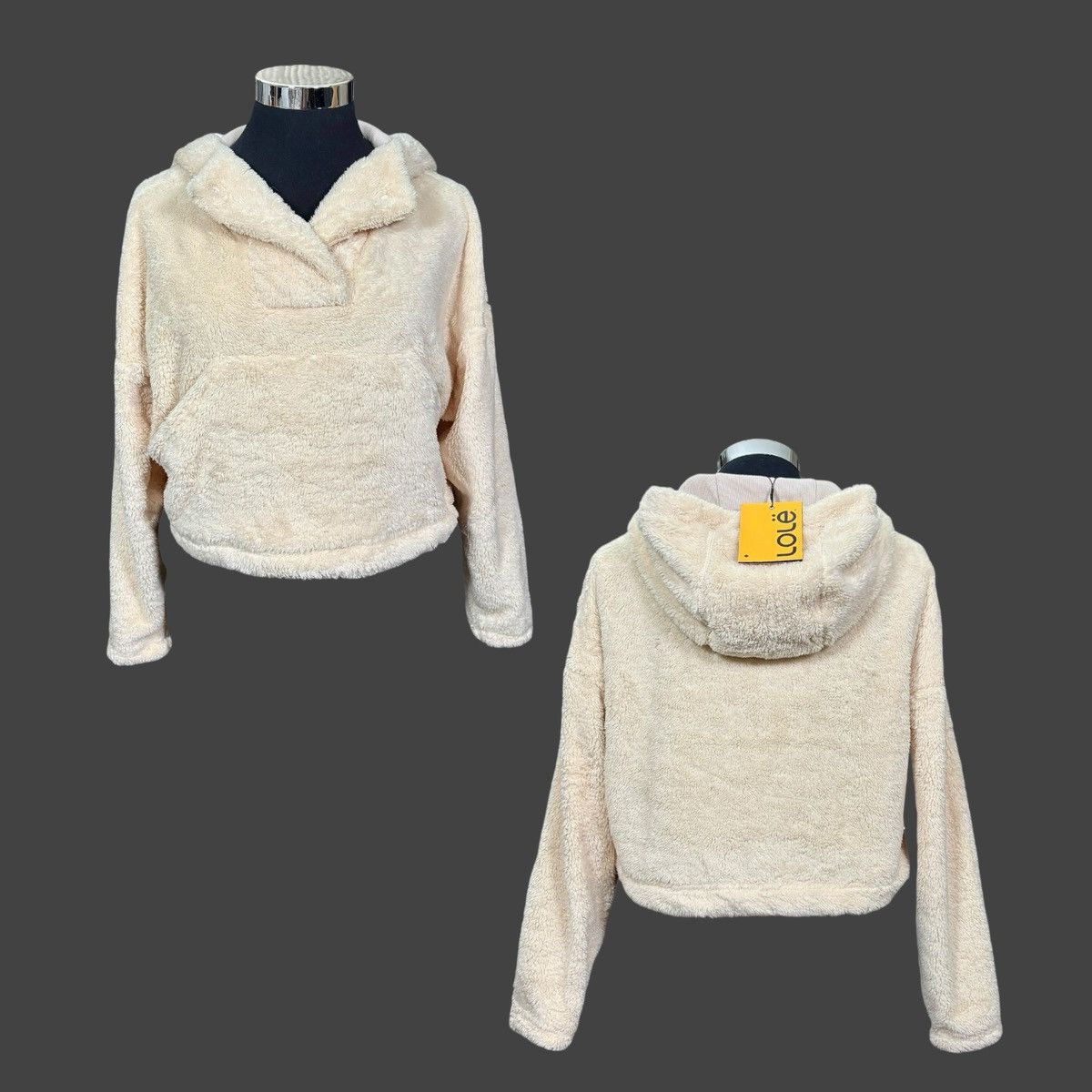Other Lole Women’s Yana Sherpa Beige Cropped Hoodie Sz L Size L / US 10 / IT 46 - 22 Thumbnail