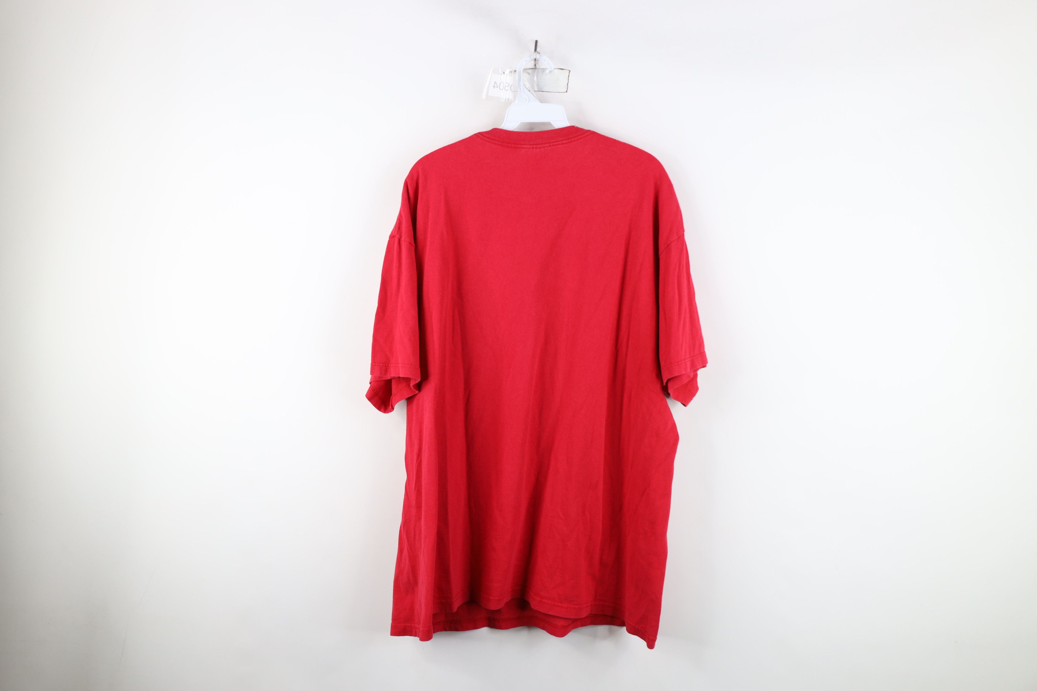 Nike × Vintage Vintage 90s Nike Scott Mini Swoosh T-Shirt Red Cotton USA Size US XL / EU 56 / 4 - 11 Thumbnail