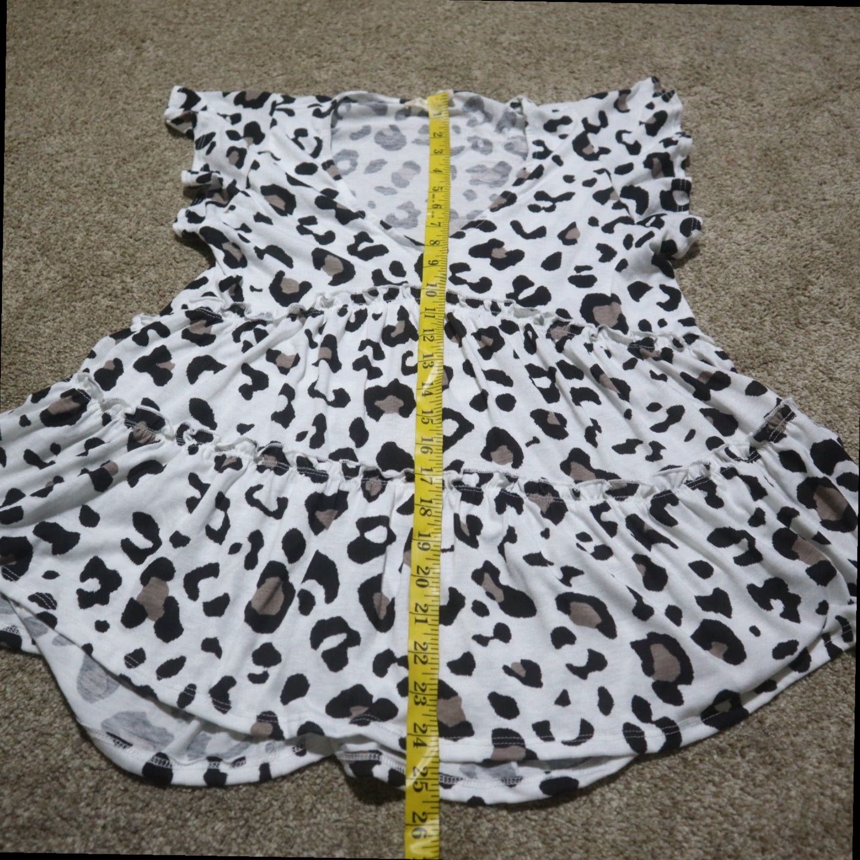 Vintage Leopard Print Tunic Blouse Top Short Sleeve White Women's XS Extra Small Size XS / US 0-2 / IT 36-38 - 5 Thumbnail