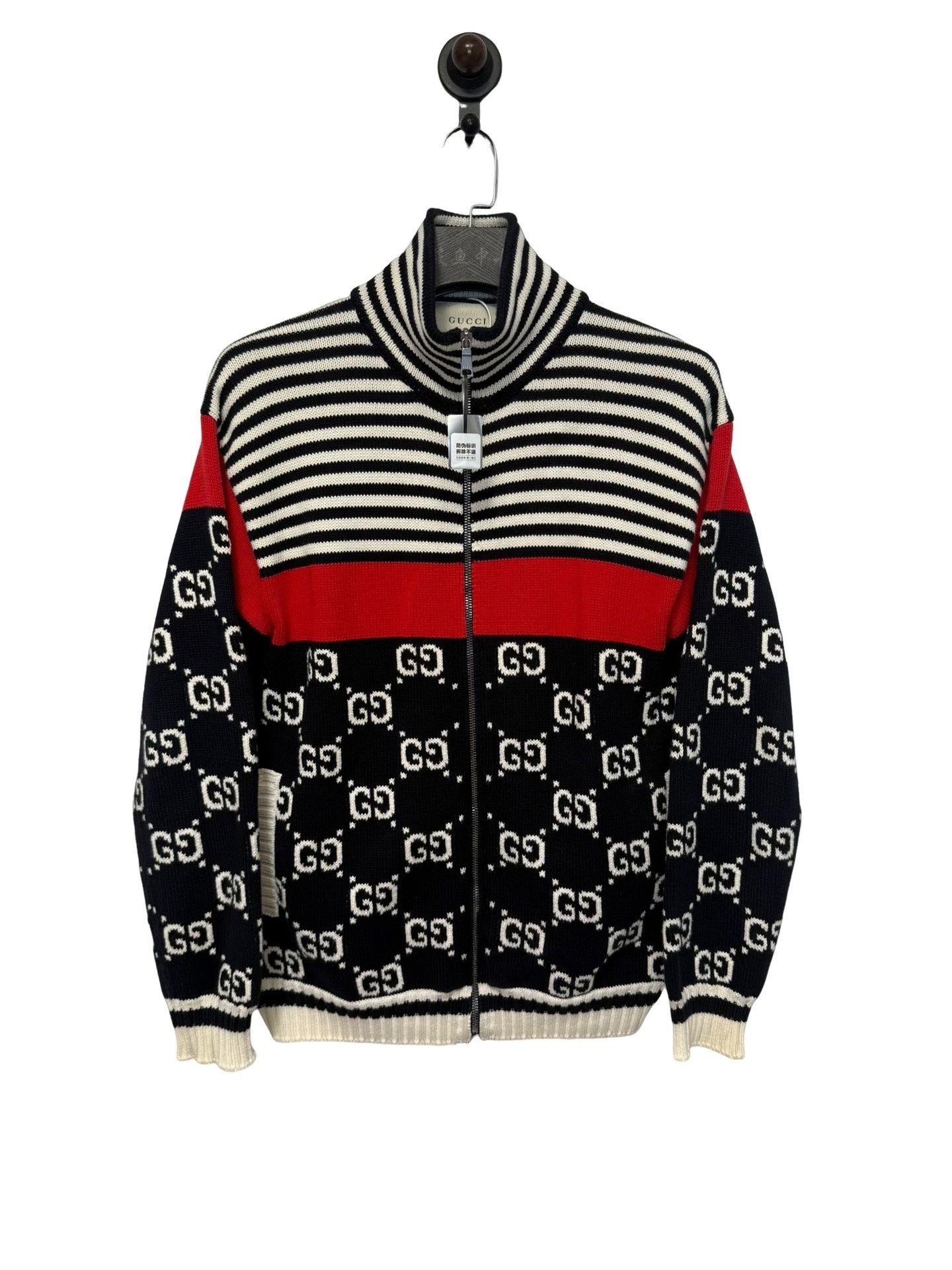 Gucci Gucci Monogram Knit Zip-Up Jacket Size S Size US S / EU 44-46 / 1 - 1 Thumbnail